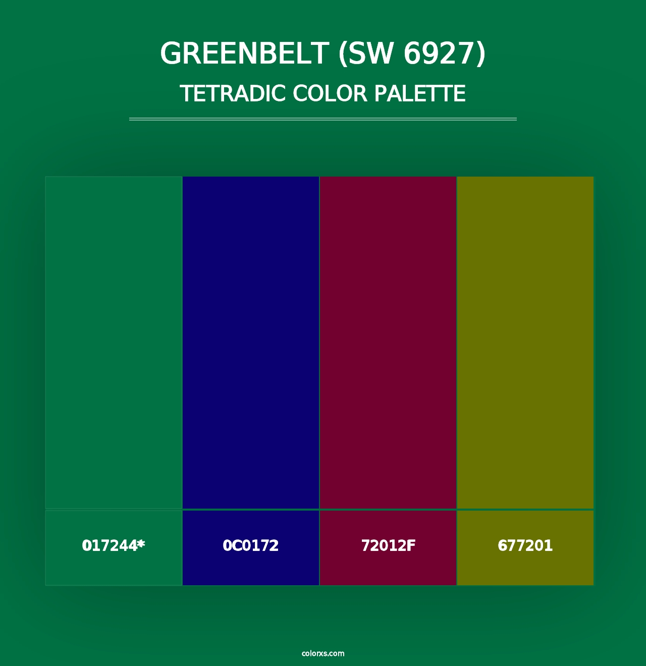 Greenbelt (SW 6927) - Tetradic Color Palette