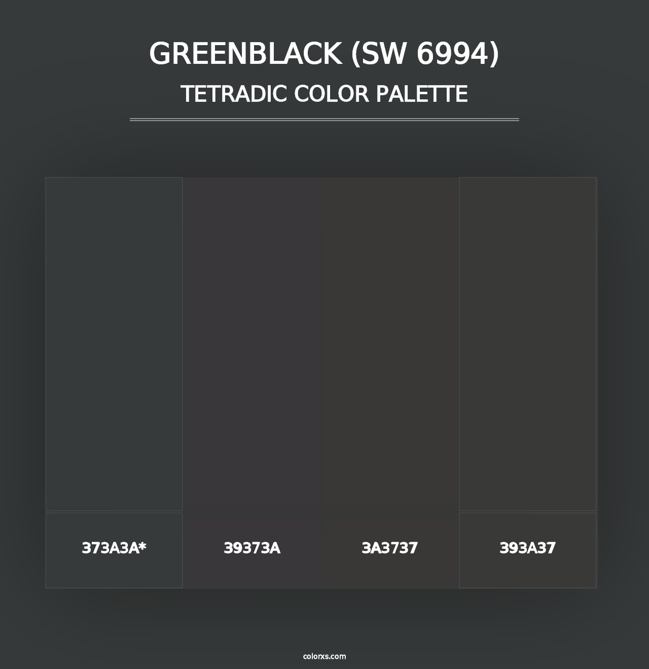 Greenblack (SW 6994) - Tetradic Color Palette