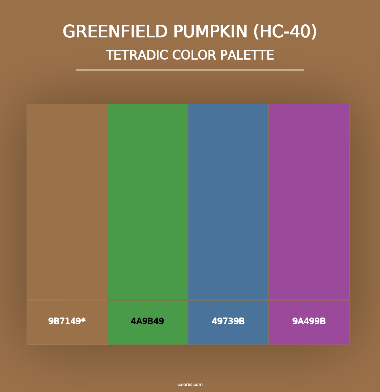 Greenfield Pumpkin (HC-40) - Tetradic Color Palette