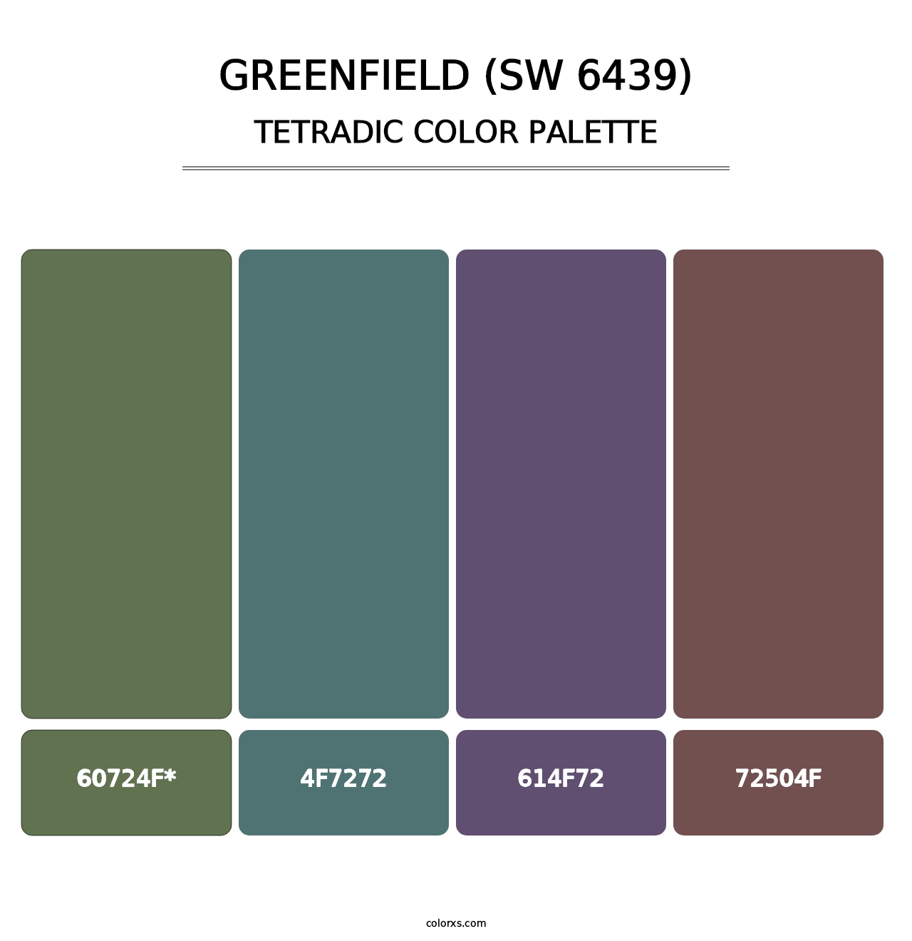 Greenfield (SW 6439) - Tetradic Color Palette