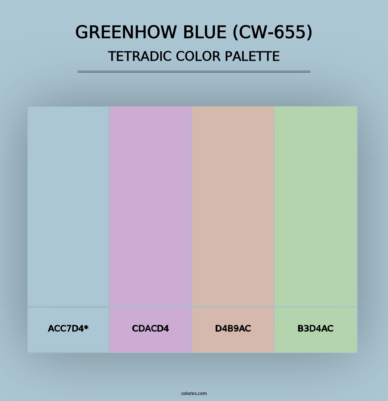 Greenhow Blue (CW-655) - Tetradic Color Palette