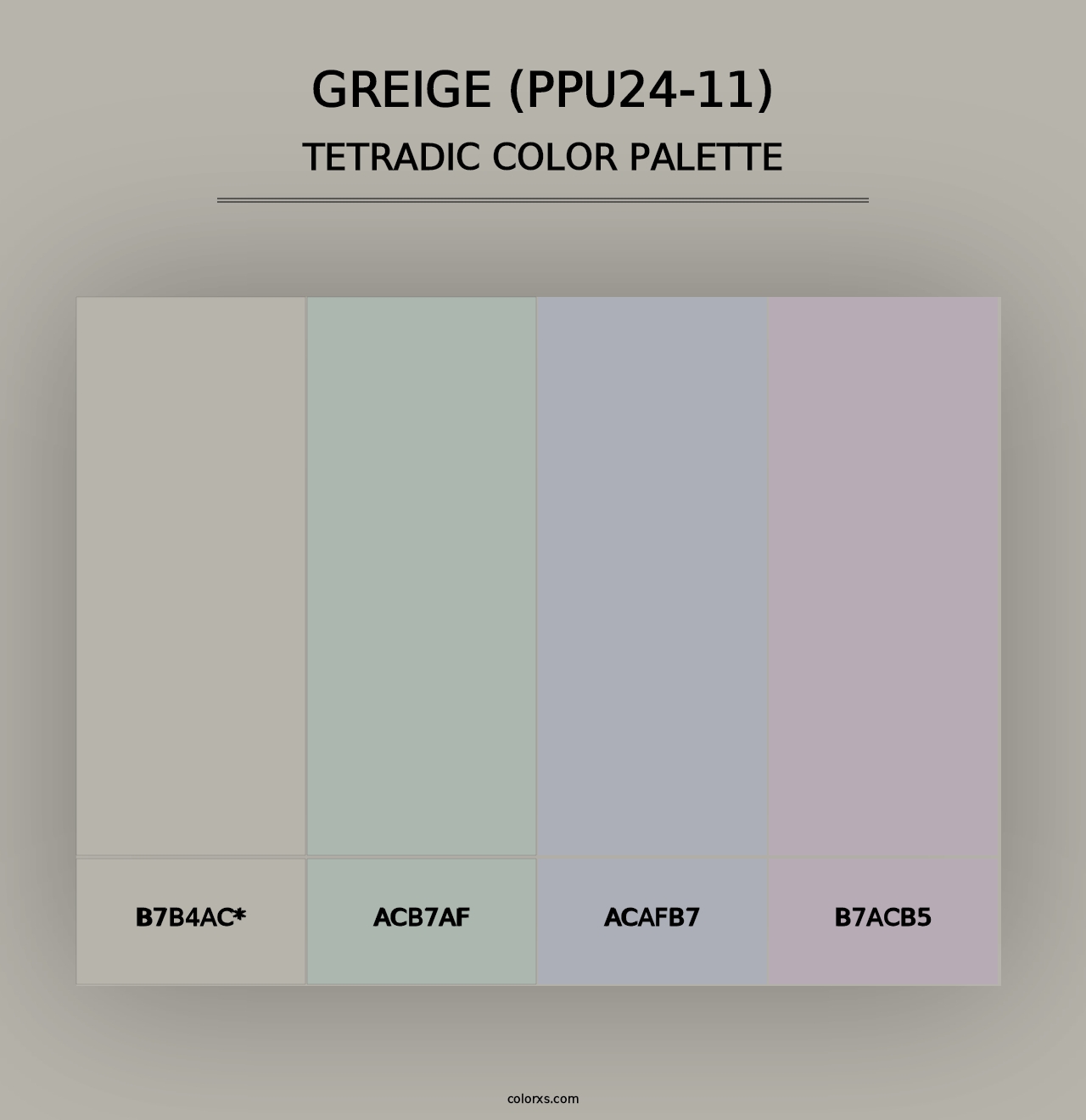 Greige (PPU24-11) - Tetradic Color Palette