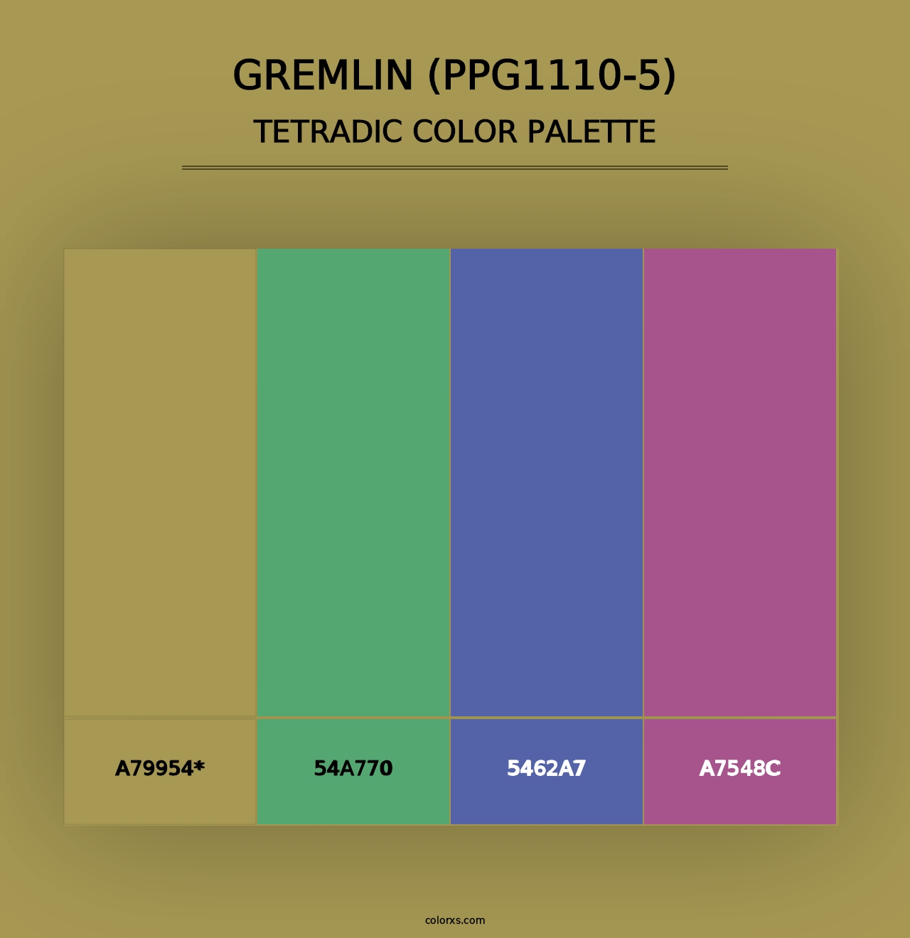 Gremlin (PPG1110-5) - Tetradic Color Palette