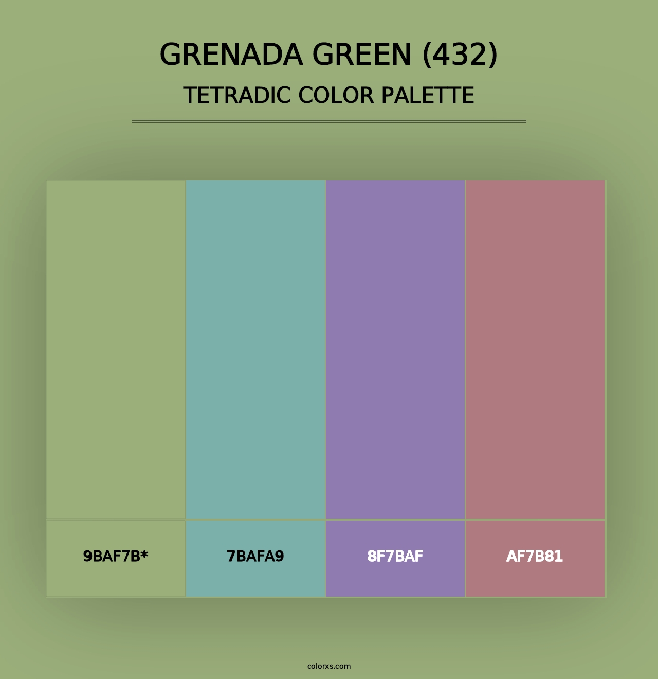 Grenada Green (432) - Tetradic Color Palette