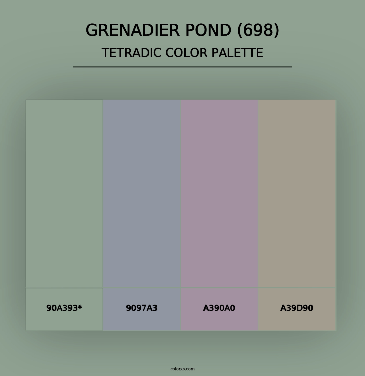 Grenadier Pond (698) - Tetradic Color Palette