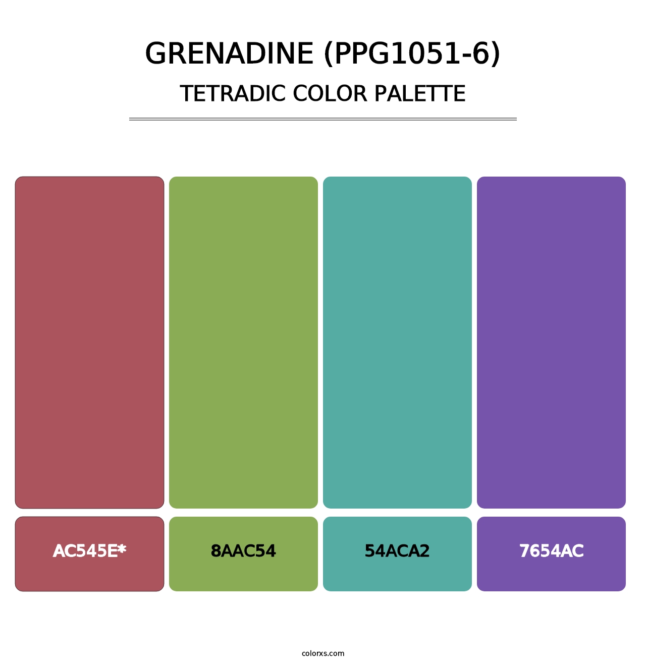 Grenadine (PPG1051-6) - Tetradic Color Palette