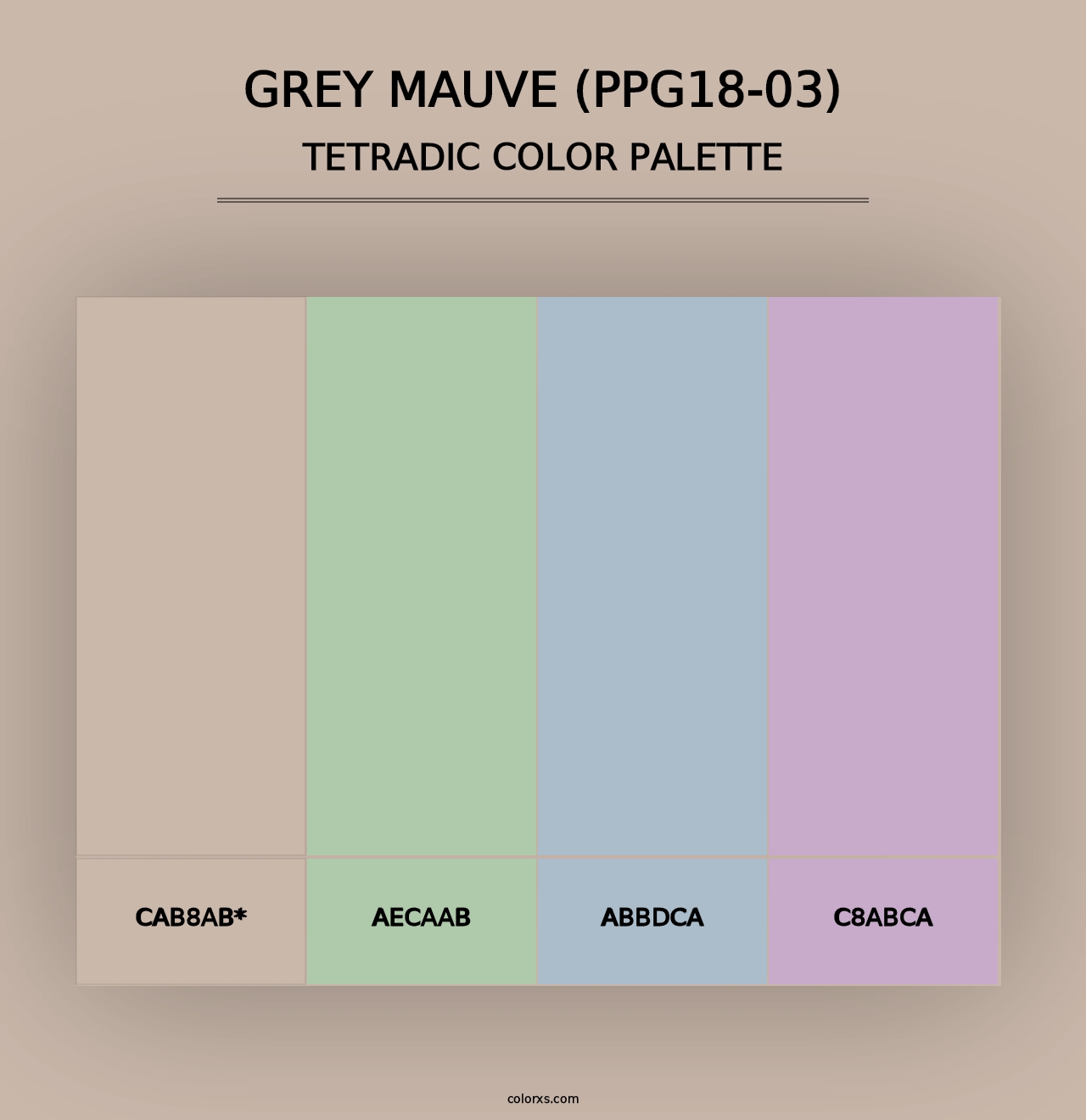 Grey Mauve (PPG18-03) - Tetradic Color Palette