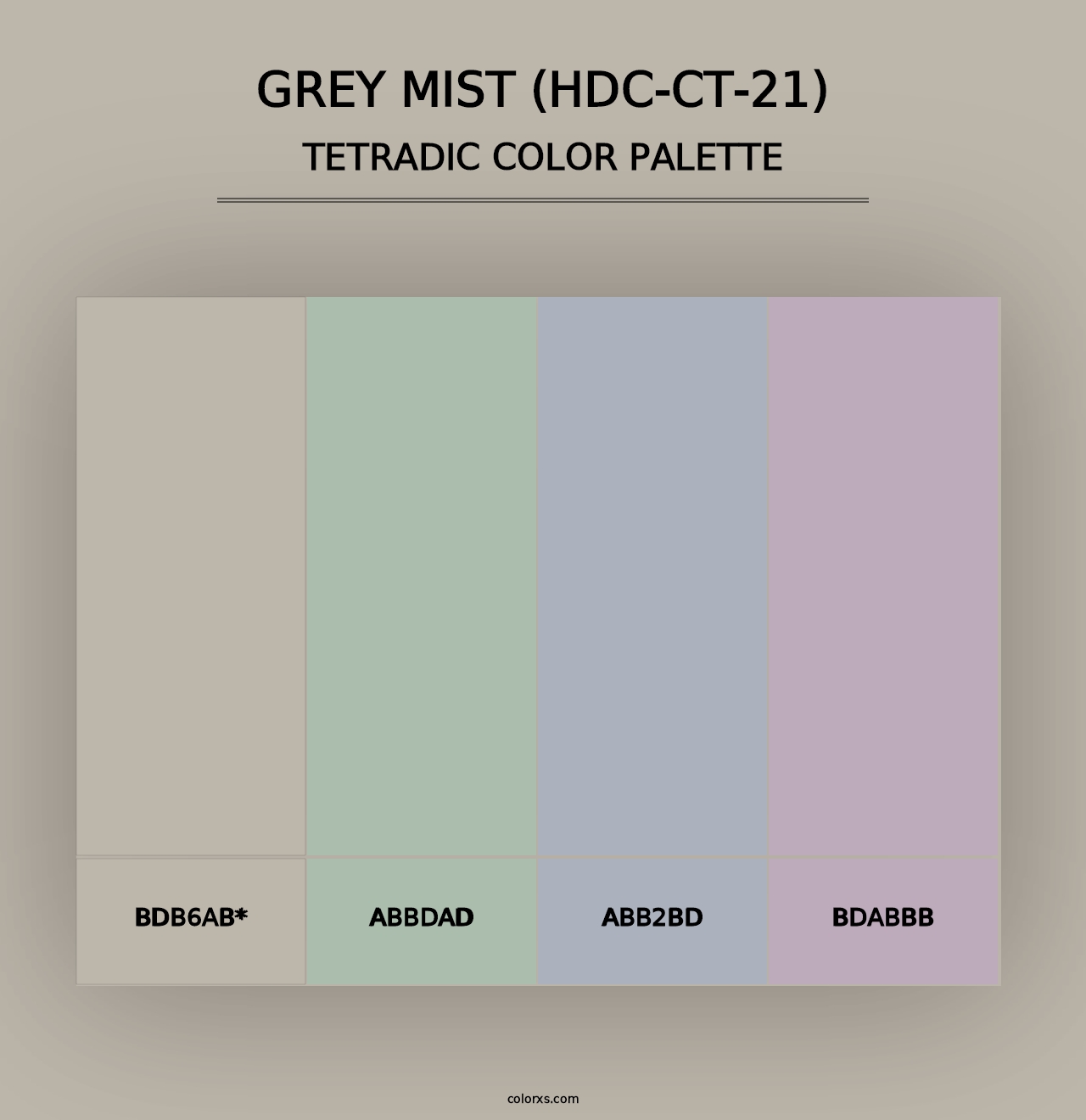 Grey Mist (HDC-CT-21) - Tetradic Color Palette