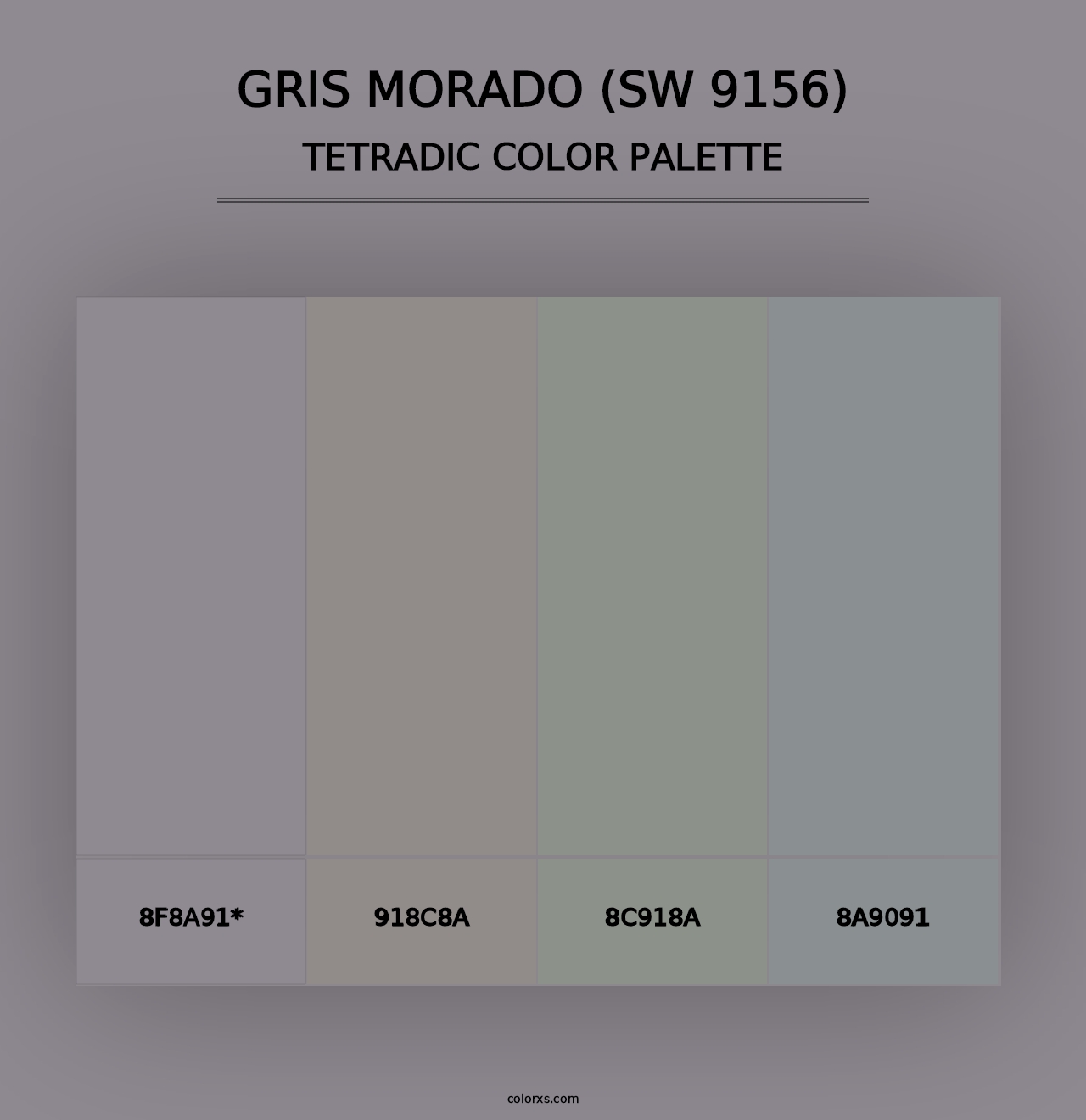 Gris Morado (SW 9156) - Tetradic Color Palette