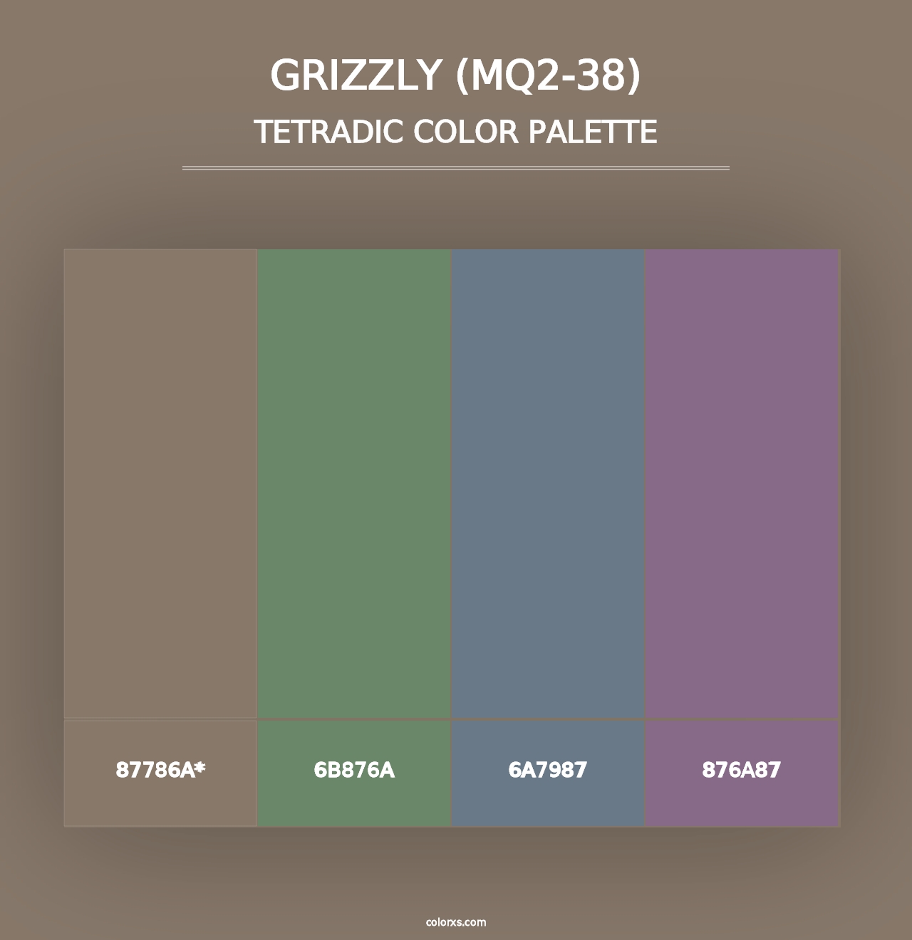 Grizzly (MQ2-38) - Tetradic Color Palette