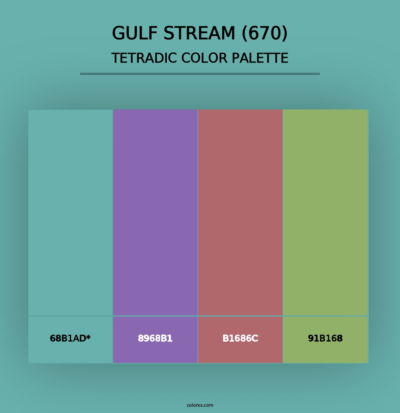 Gulf Stream (670) - Tetradic Color Palette