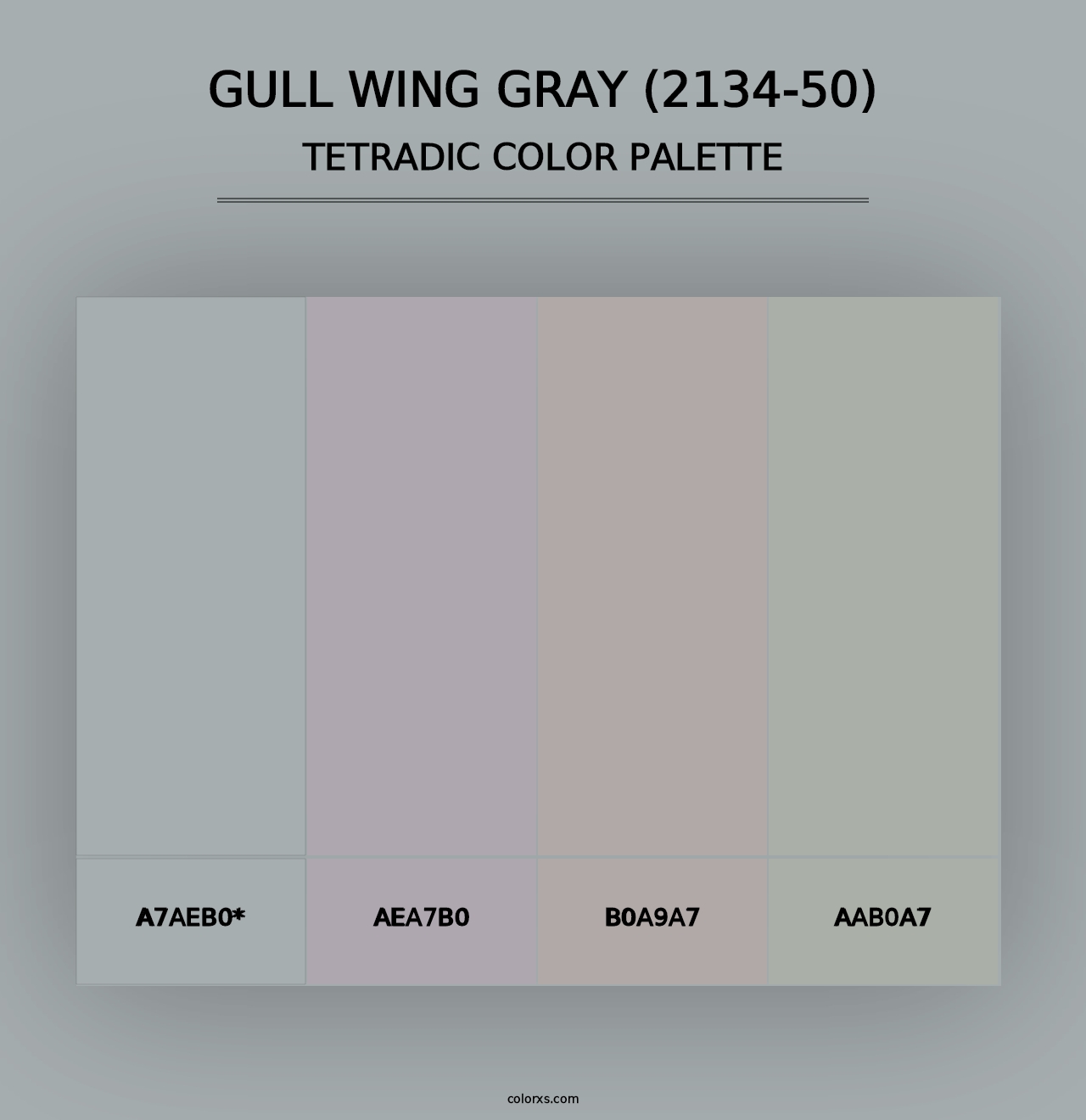 Gull Wing Gray (2134-50) - Tetradic Color Palette