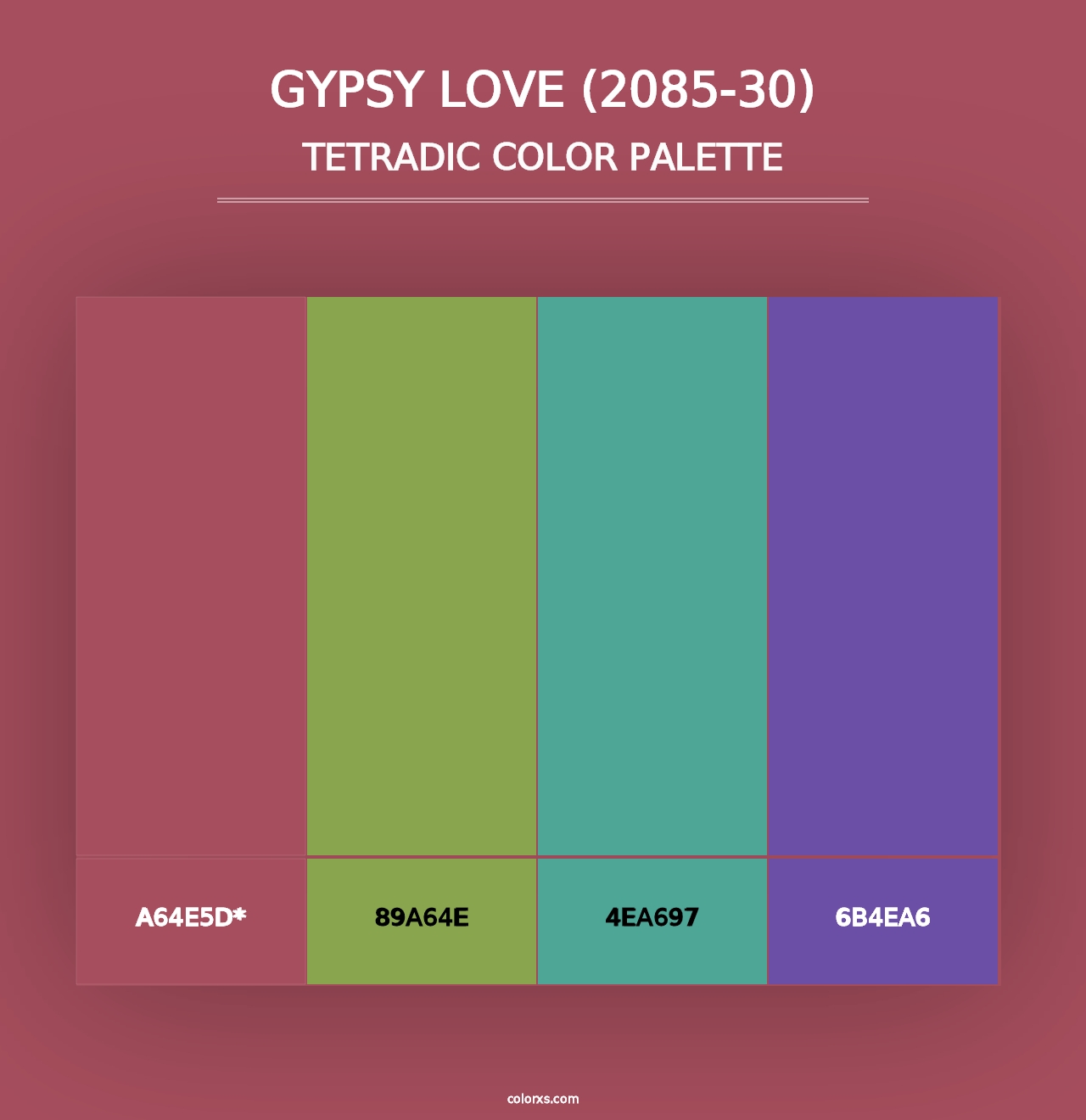 Gypsy Love (2085-30) - Tetradic Color Palette