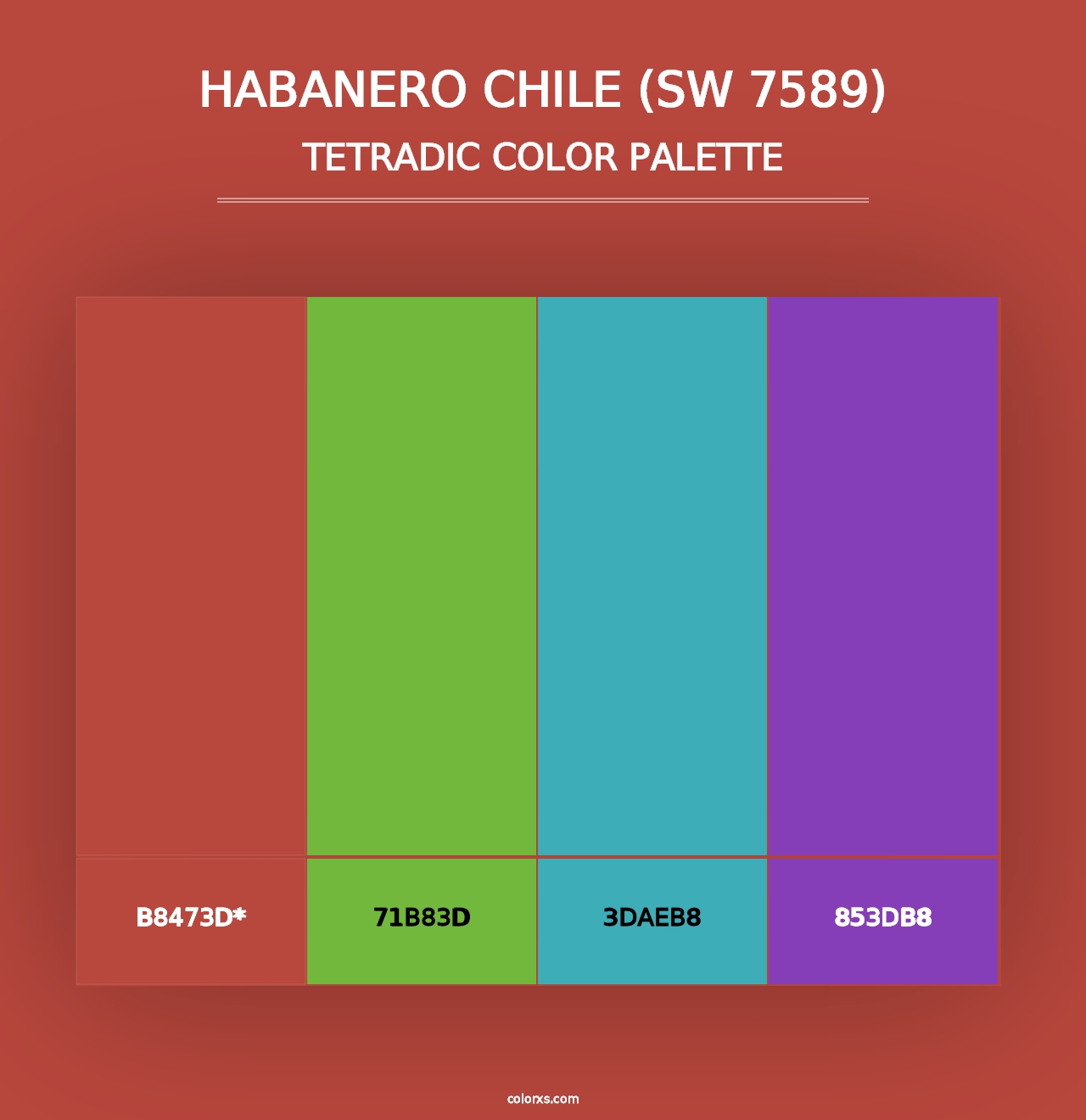 Habanero Chile (SW 7589) - Tetradic Color Palette