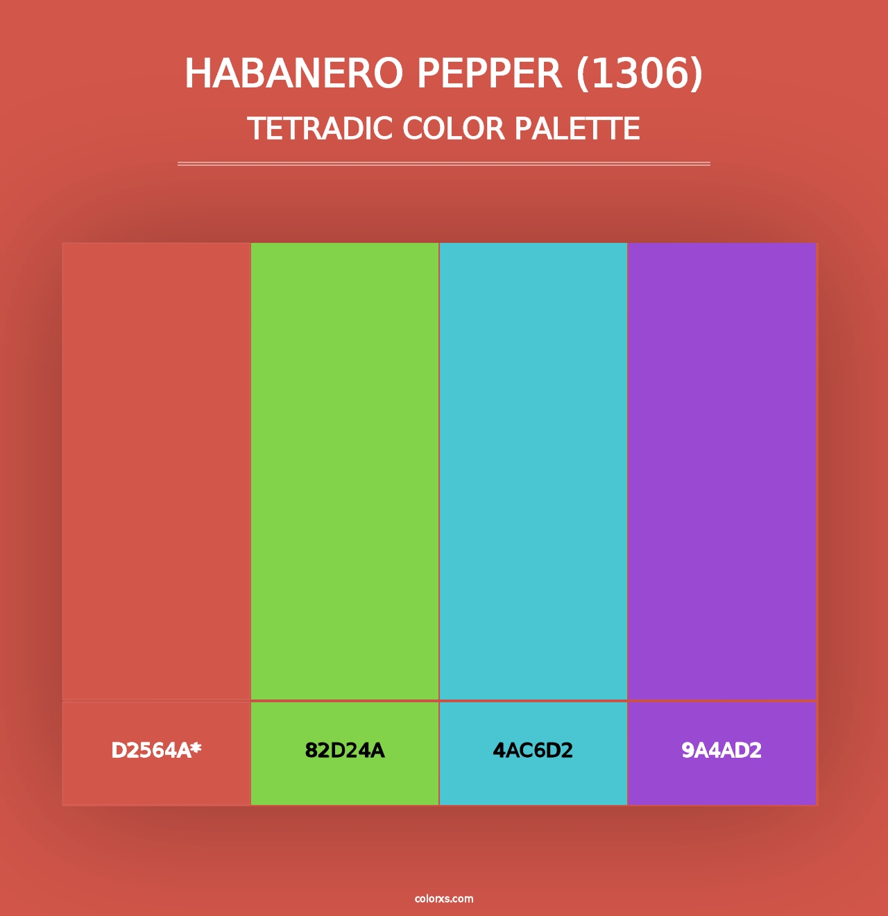 Habanero Pepper (1306) - Tetradic Color Palette