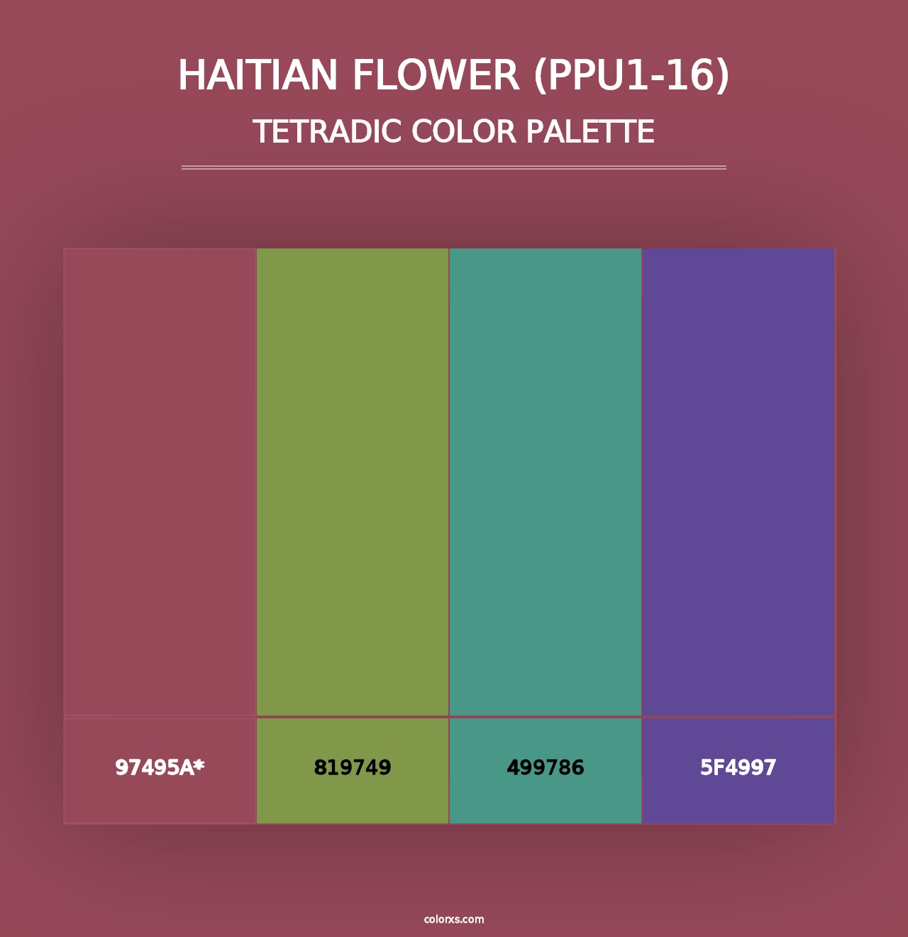 Haitian Flower (PPU1-16) - Tetradic Color Palette