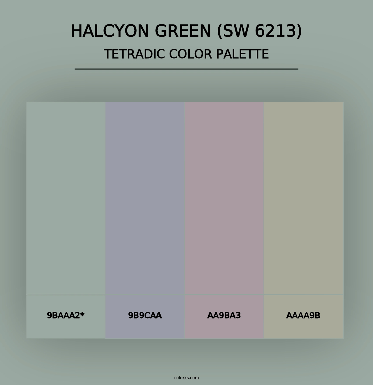 Halcyon Green (SW 6213) - Tetradic Color Palette