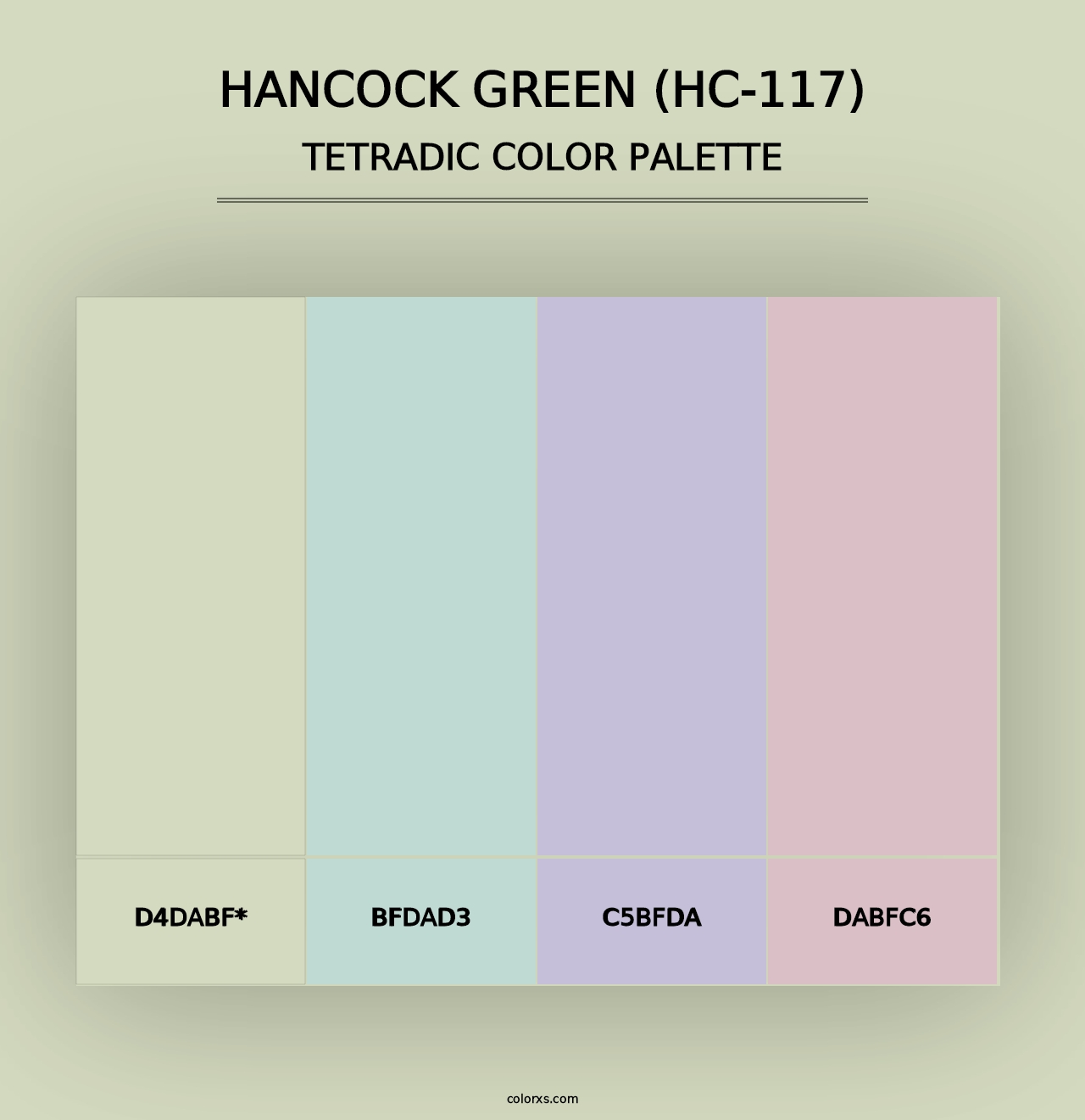 Hancock Green (HC-117) - Tetradic Color Palette