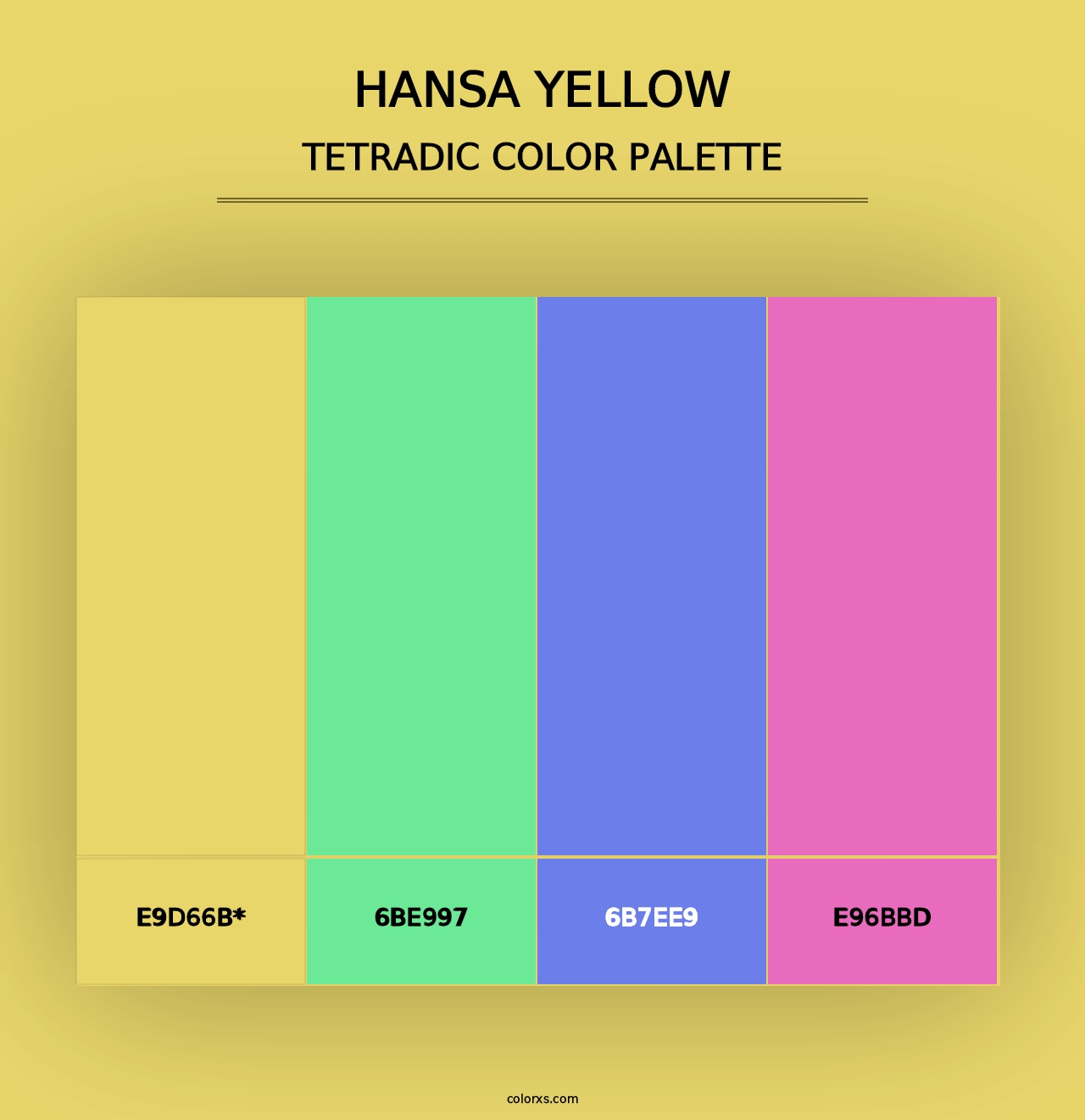 Hansa Yellow - Tetradic Color Palette