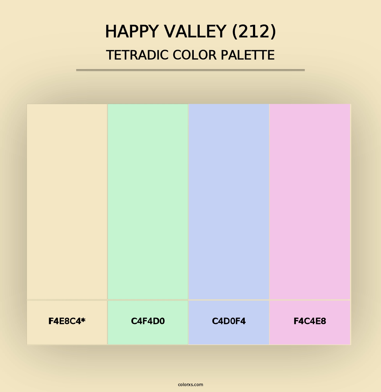 Happy Valley (212) - Tetradic Color Palette