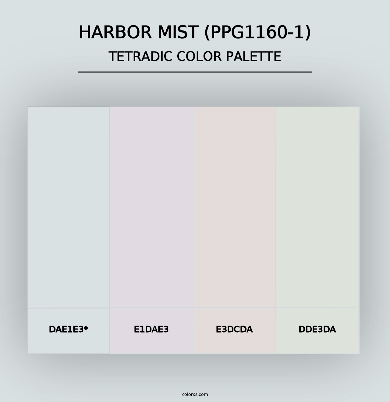 Harbor Mist (PPG1160-1) - Tetradic Color Palette