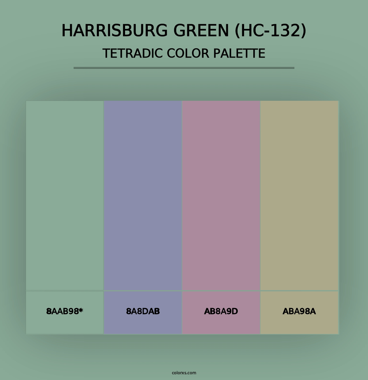 Harrisburg Green (HC-132) - Tetradic Color Palette