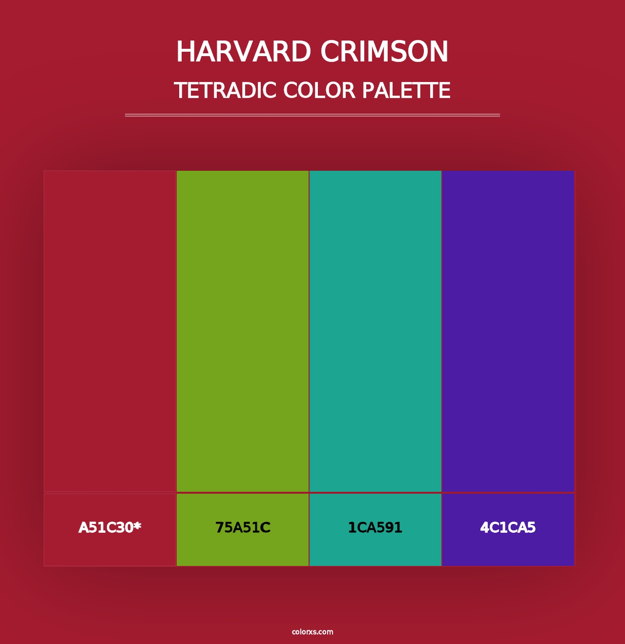 Harvard Crimson - Tetradic Color Palette