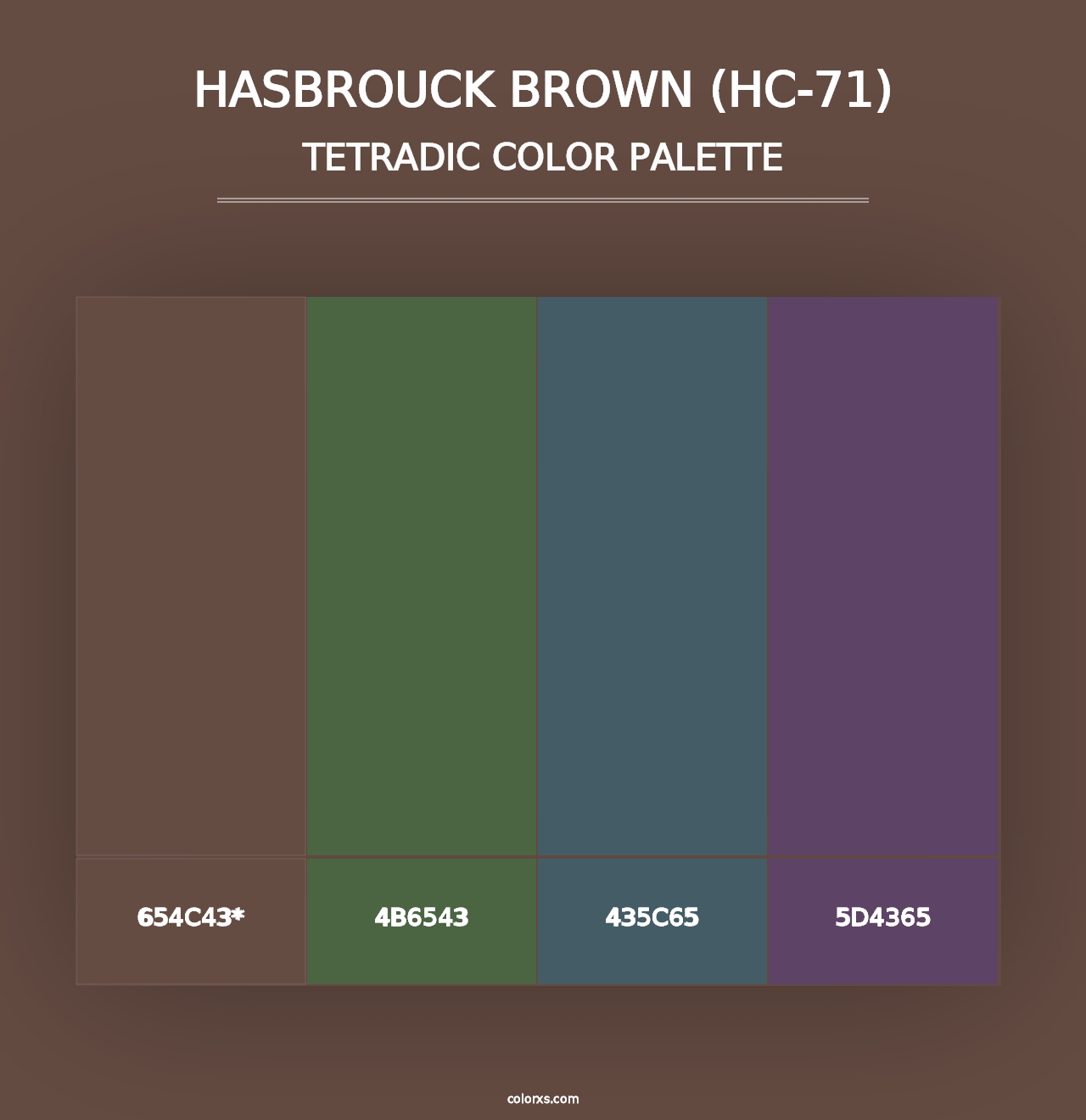 Hasbrouck Brown (HC-71) - Tetradic Color Palette