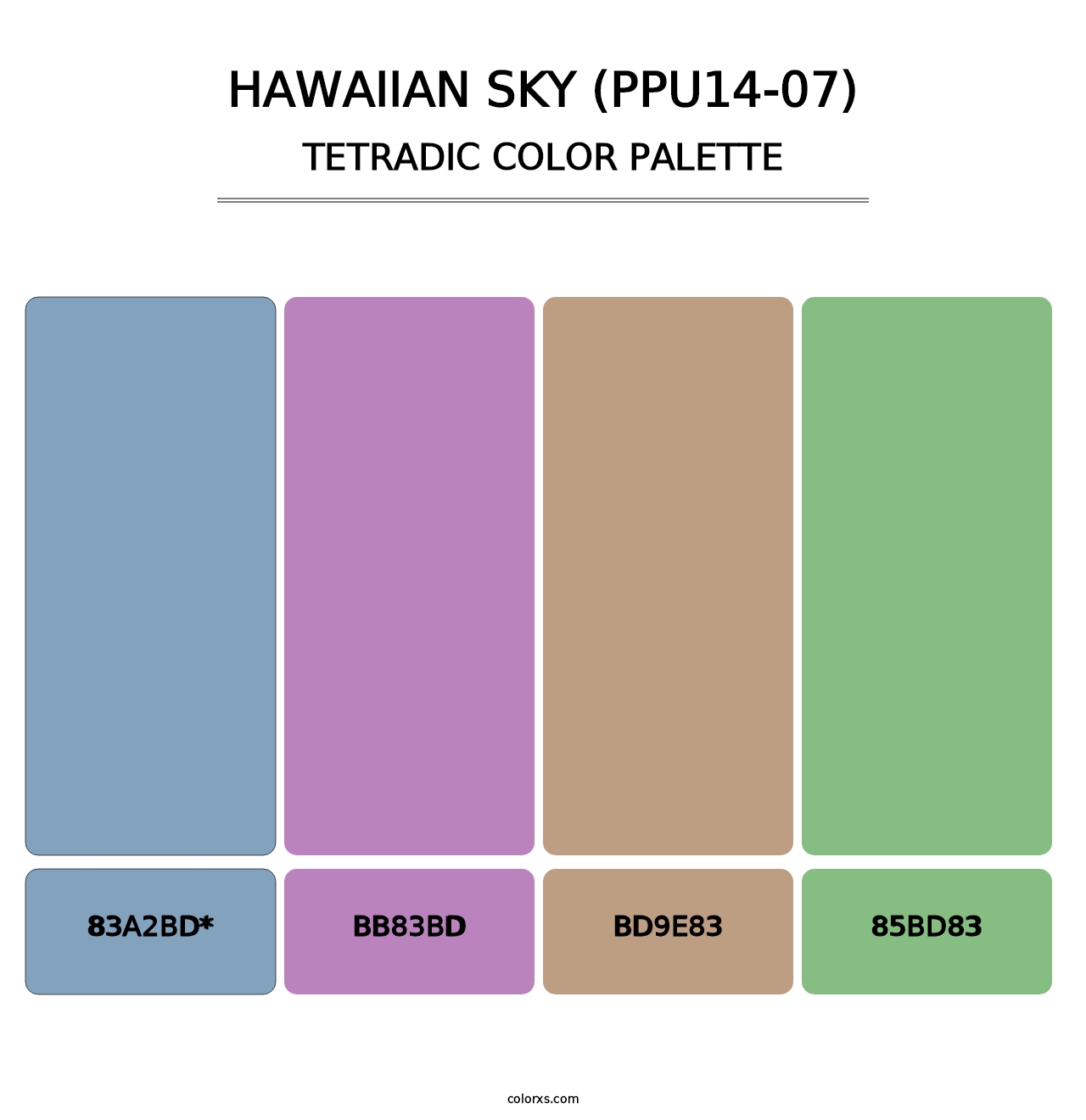 Hawaiian Sky (PPU14-07) - Tetradic Color Palette