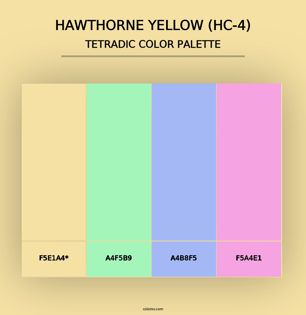 Hawthorne Yellow (HC-4) - Tetradic Color Palette