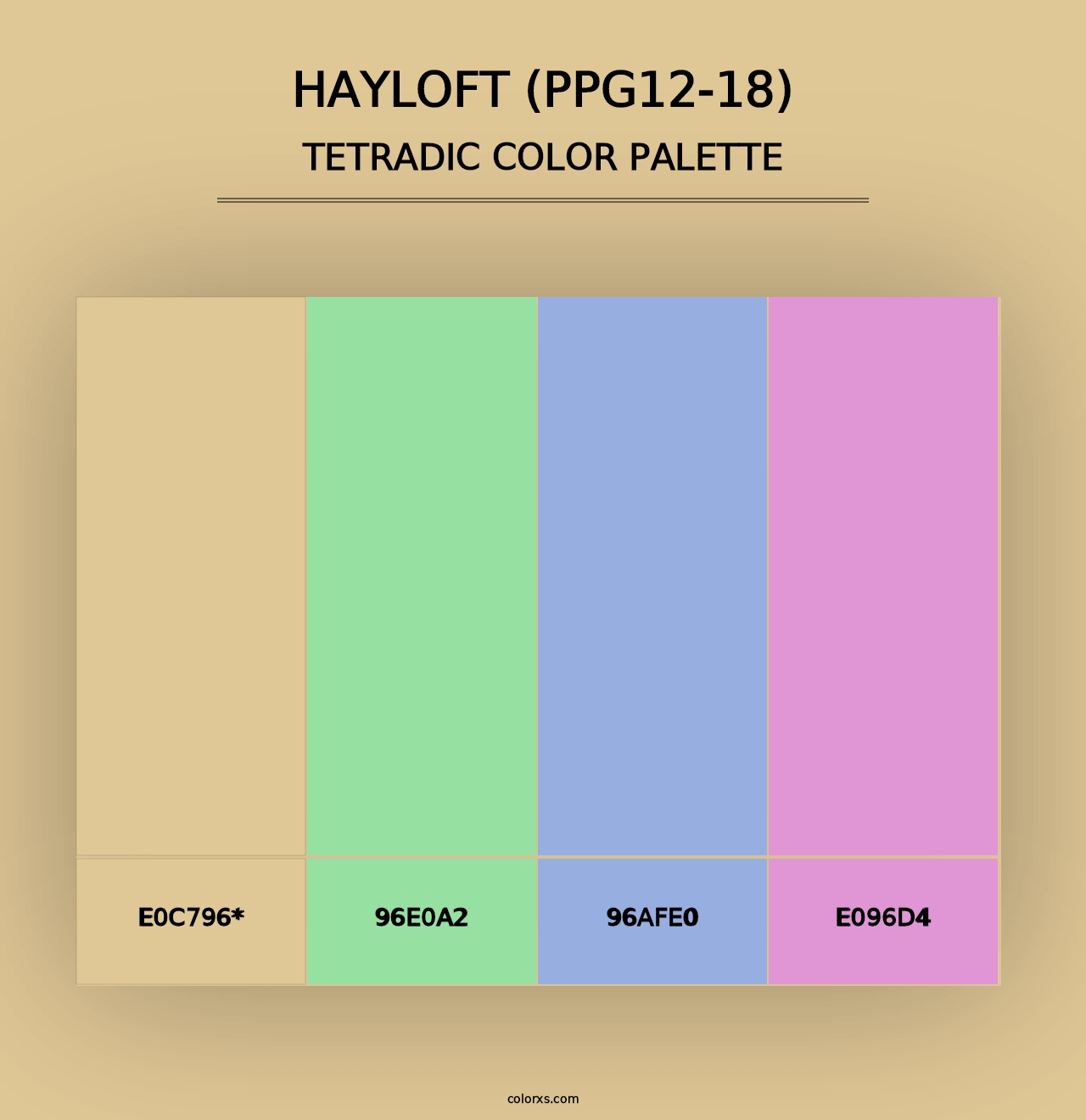 Hayloft (PPG12-18) - Tetradic Color Palette