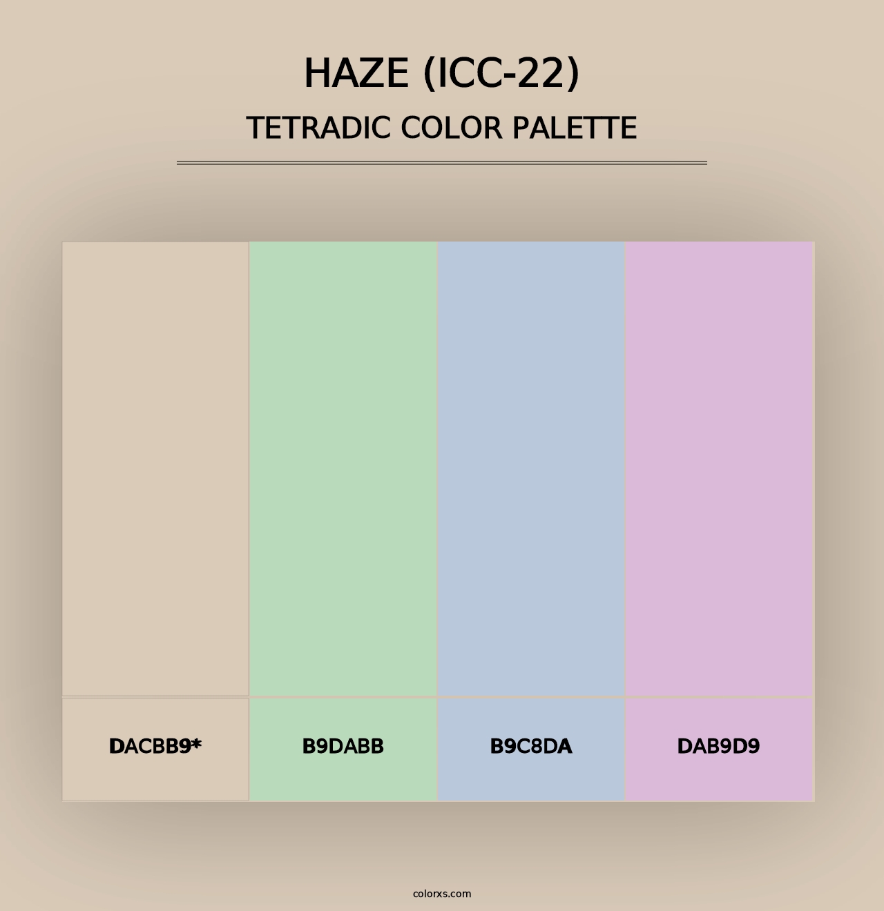 Haze (ICC-22) - Tetradic Color Palette