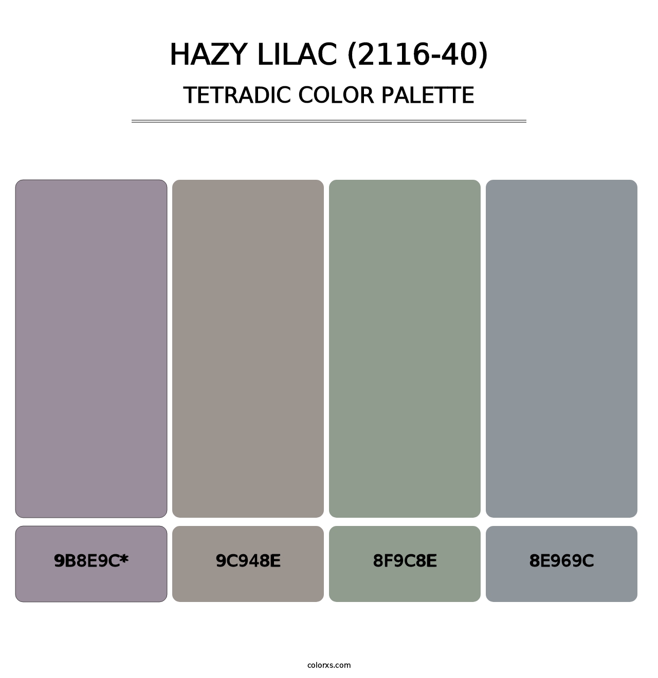 Hazy Lilac (2116-40) - Tetradic Color Palette