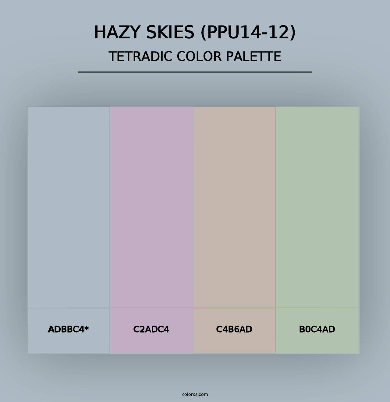 Hazy Skies (PPU14-12) - Tetradic Color Palette