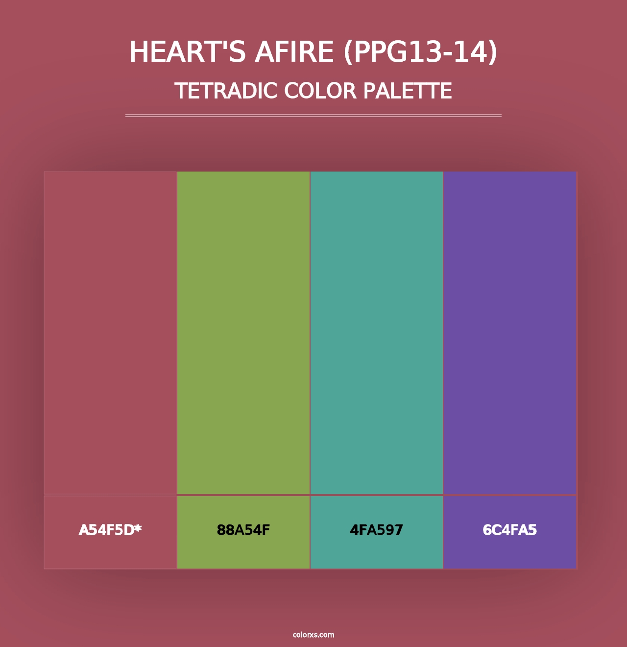 Heart's Afire (PPG13-14) - Tetradic Color Palette