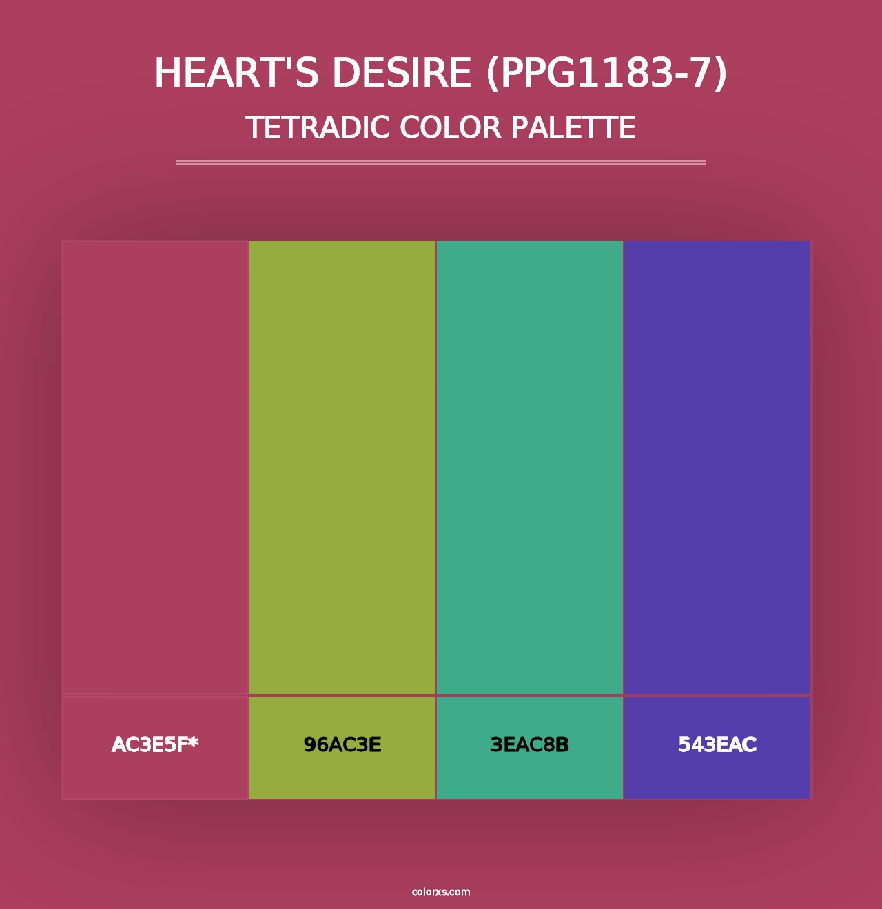 Heart's Desire (PPG1183-7) - Tetradic Color Palette