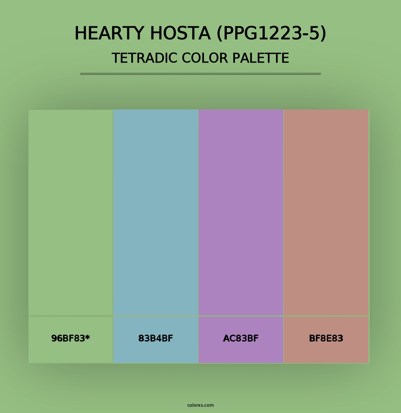 Hearty Hosta (PPG1223-5) - Tetradic Color Palette