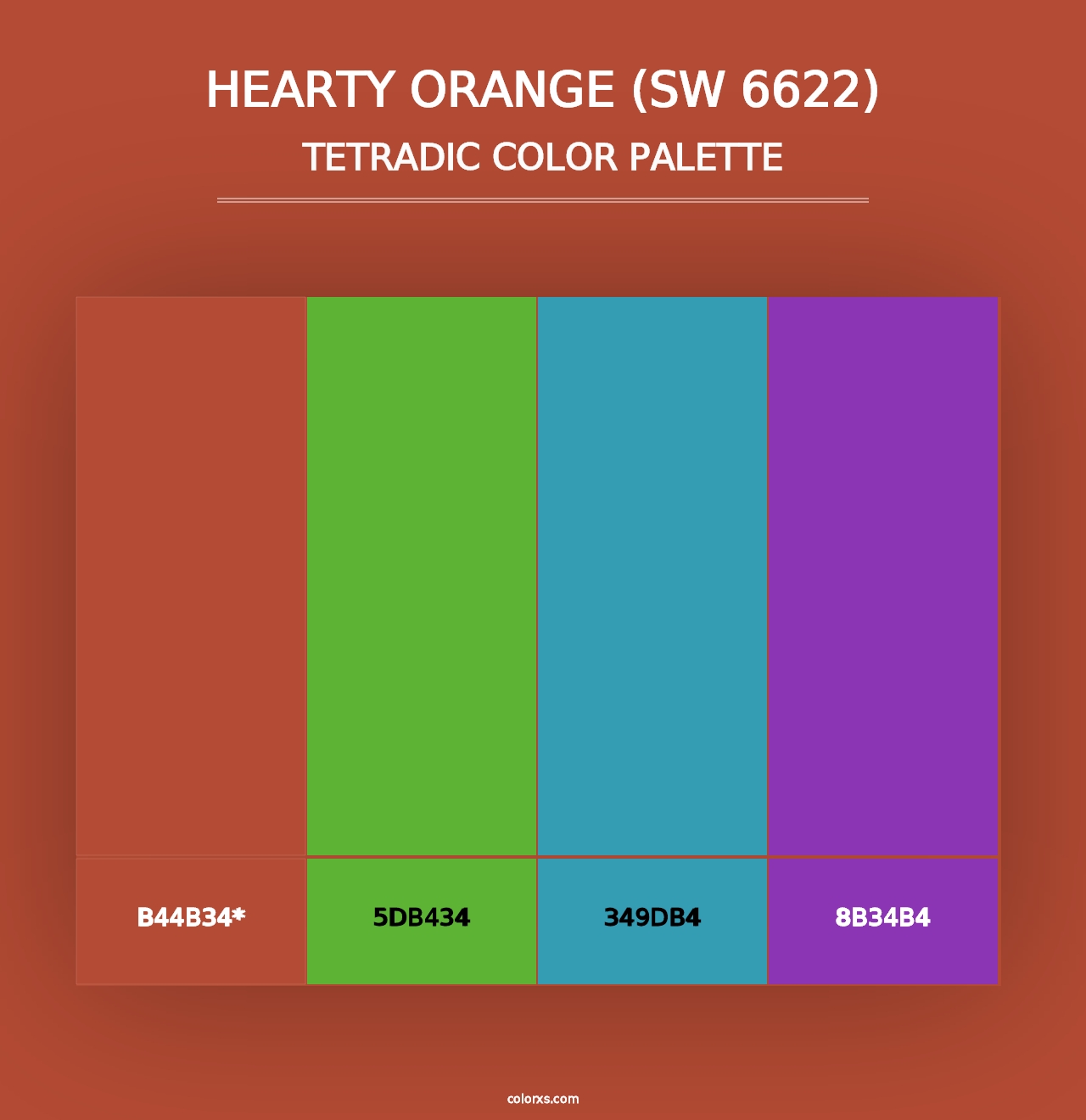 Hearty Orange (SW 6622) - Tetradic Color Palette