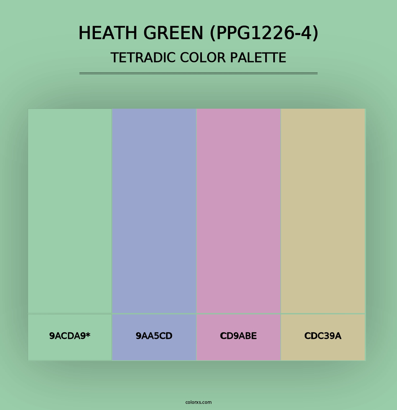 Heath Green (PPG1226-4) - Tetradic Color Palette