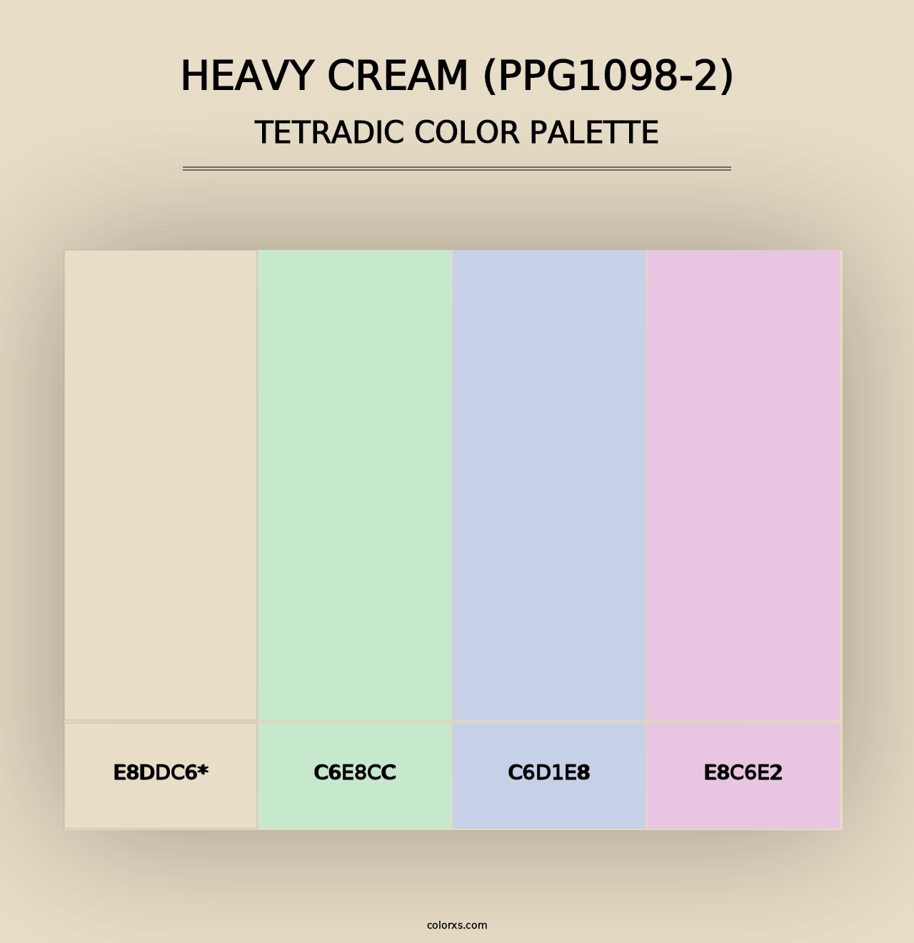 Heavy Cream (PPG1098-2) - Tetradic Color Palette