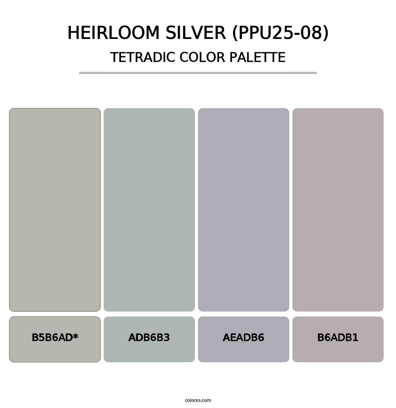 Heirloom Silver (PPU25-08) - Tetradic Color Palette