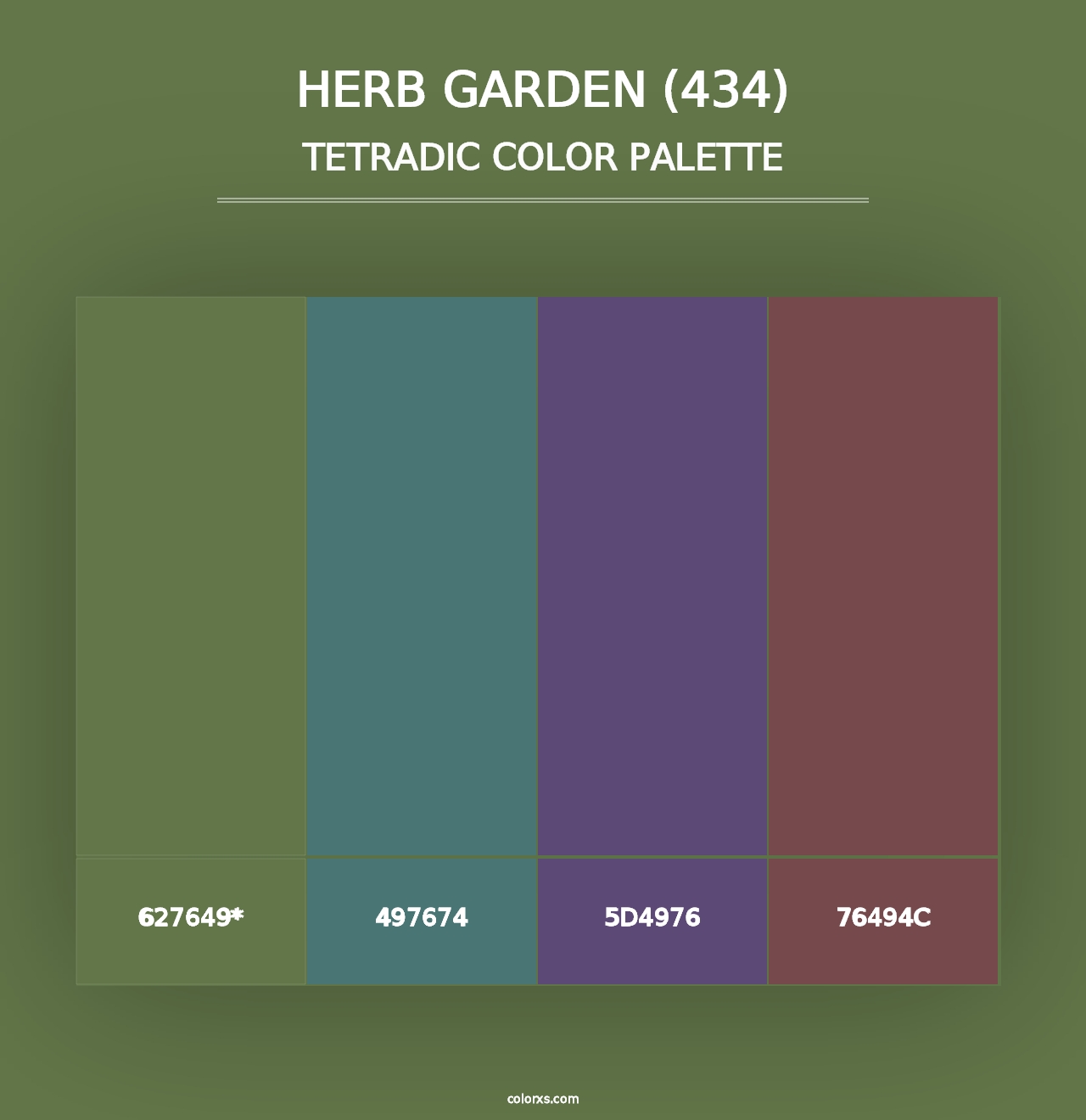 Herb Garden (434) - Tetradic Color Palette