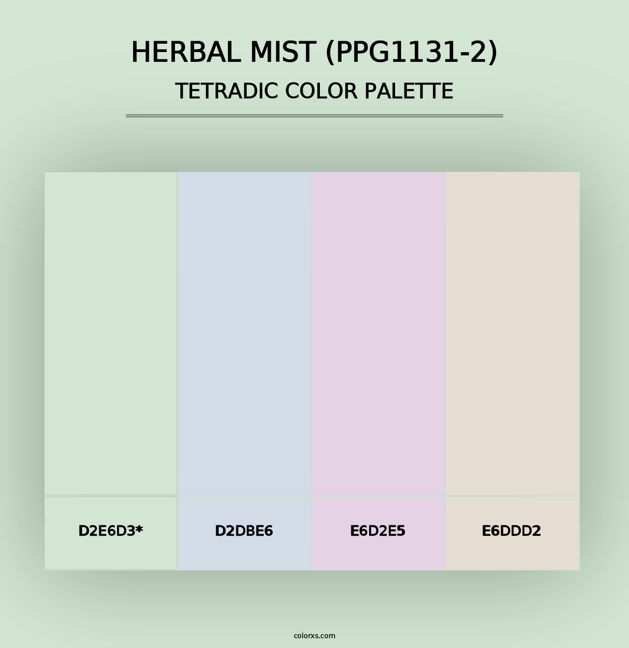 Herbal Mist (PPG1131-2) - Tetradic Color Palette