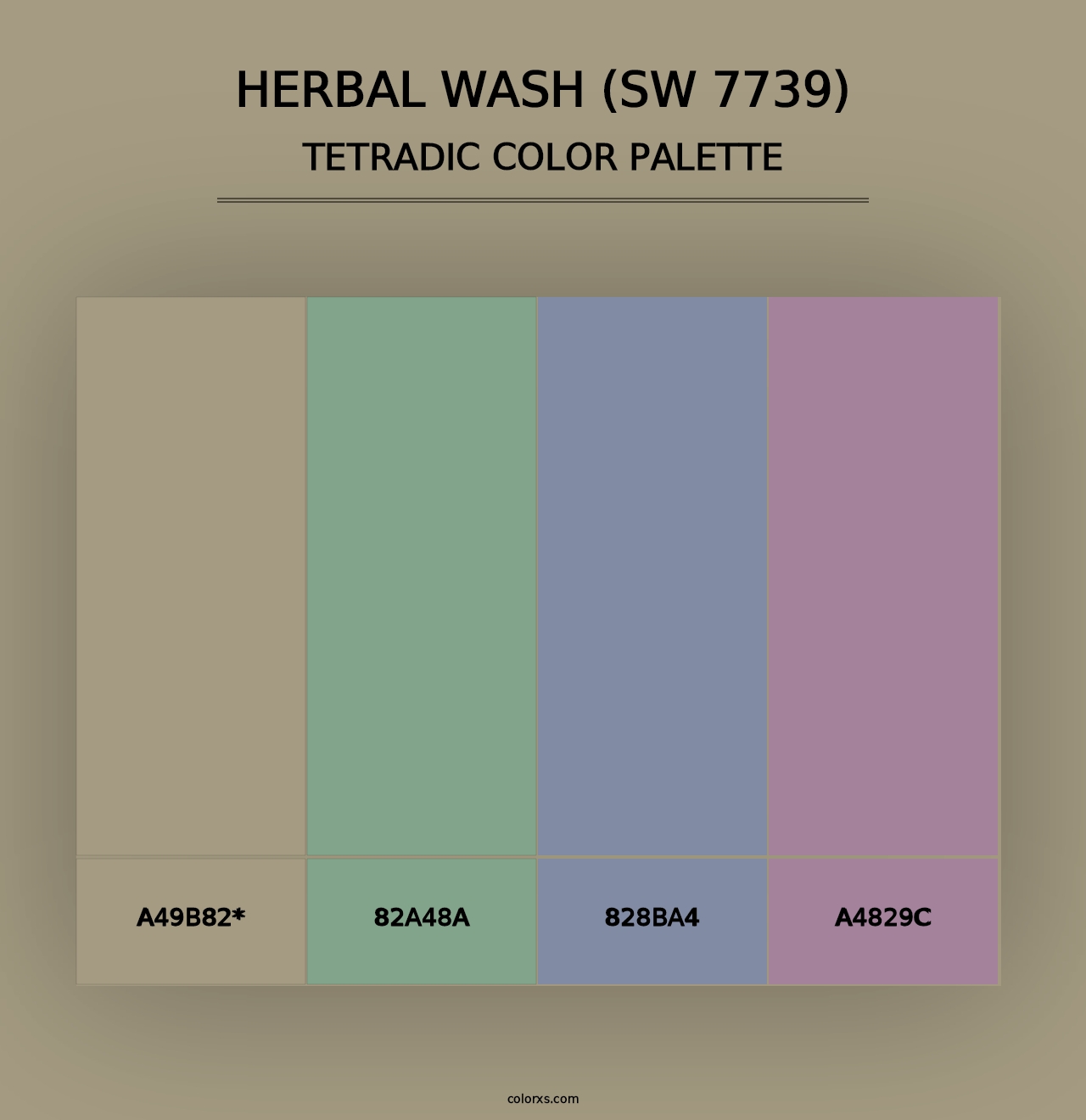 Herbal Wash (SW 7739) - Tetradic Color Palette