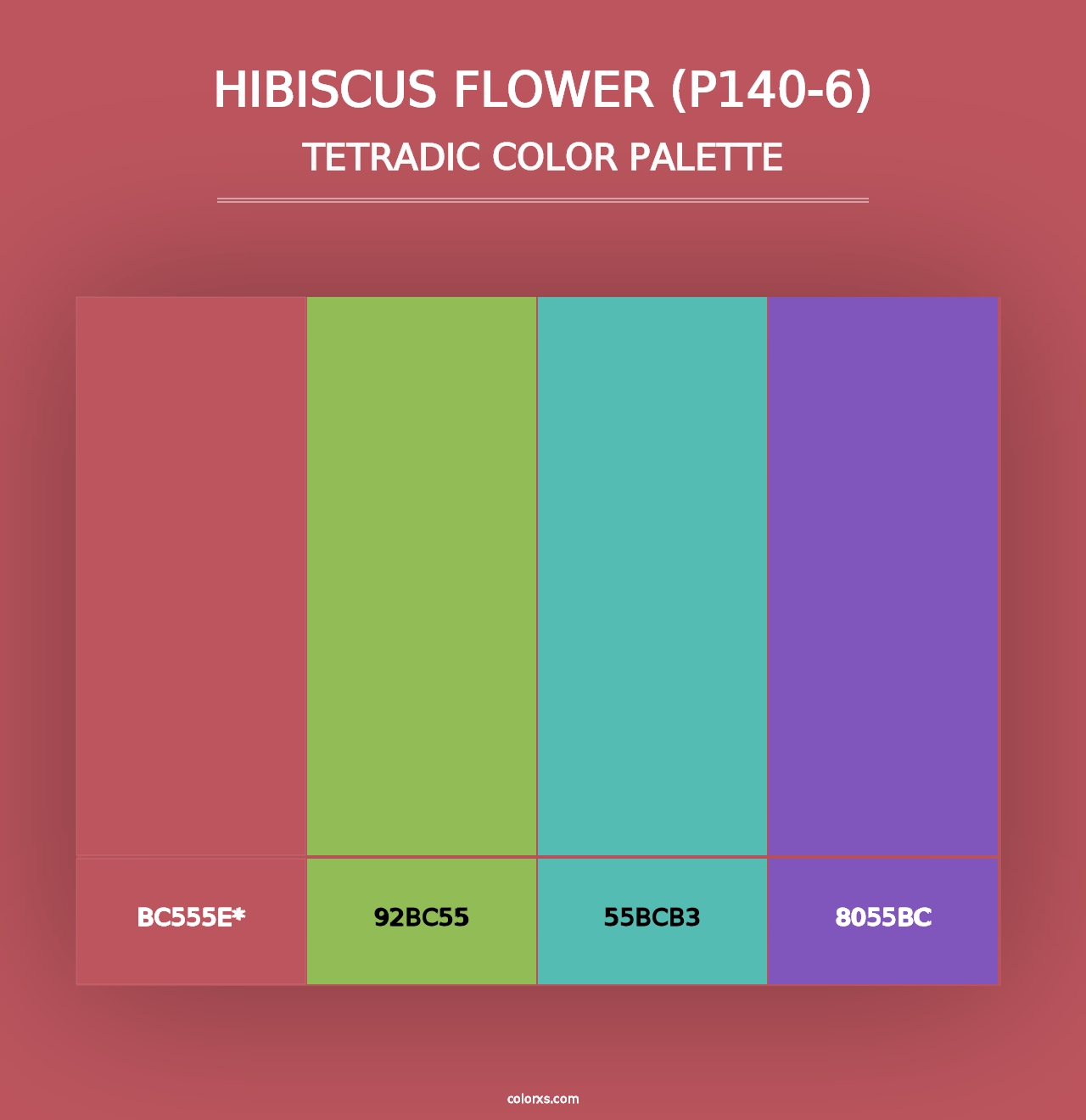 Hibiscus Flower (P140-6) - Tetradic Color Palette