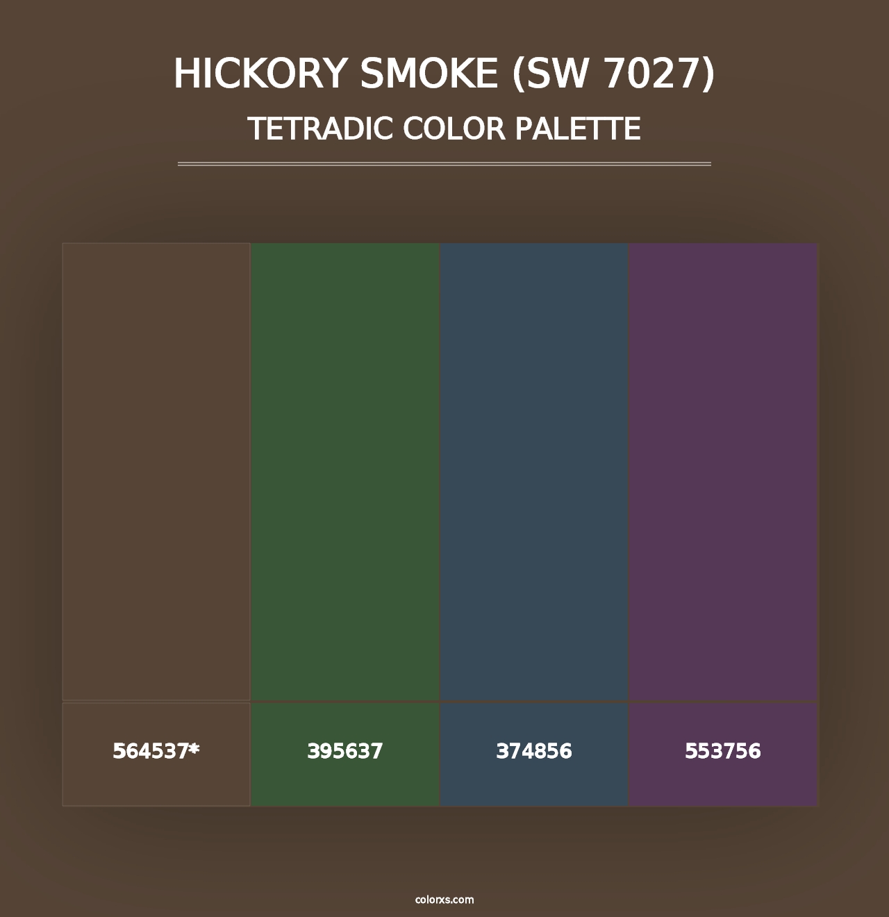 Hickory Smoke (SW 7027) - Tetradic Color Palette