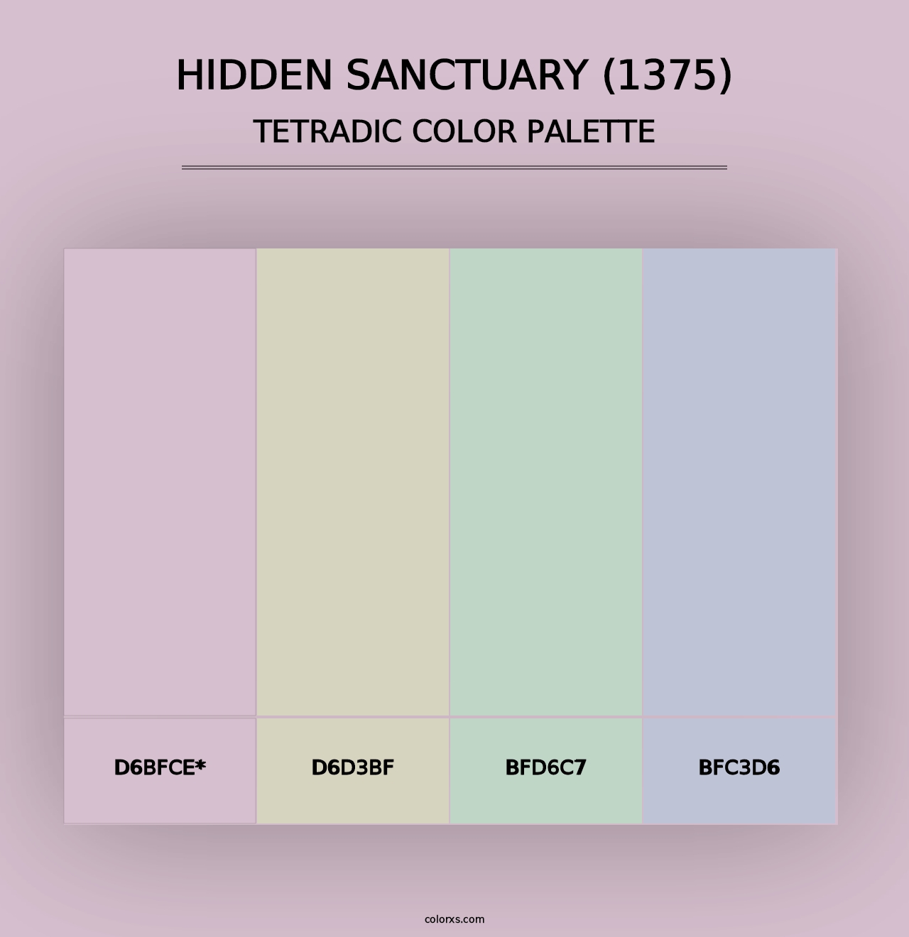 Hidden Sanctuary (1375) - Tetradic Color Palette