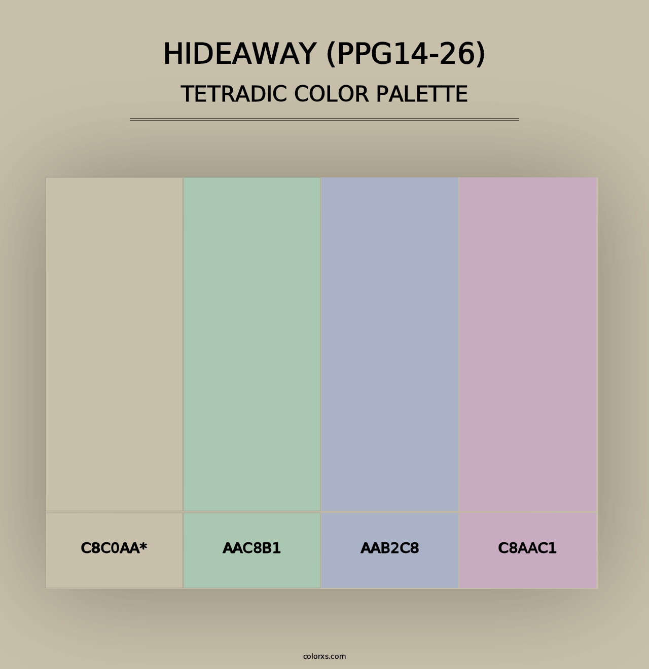 Hideaway (PPG14-26) - Tetradic Color Palette