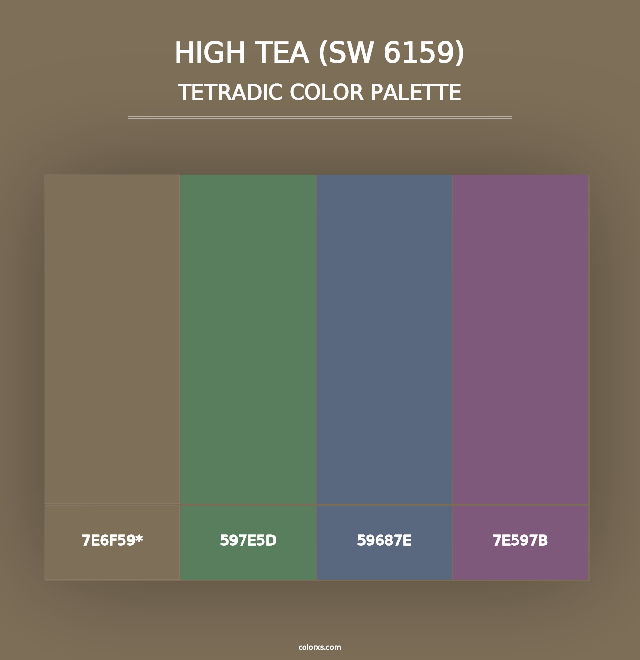 High Tea (SW 6159) - Tetradic Color Palette