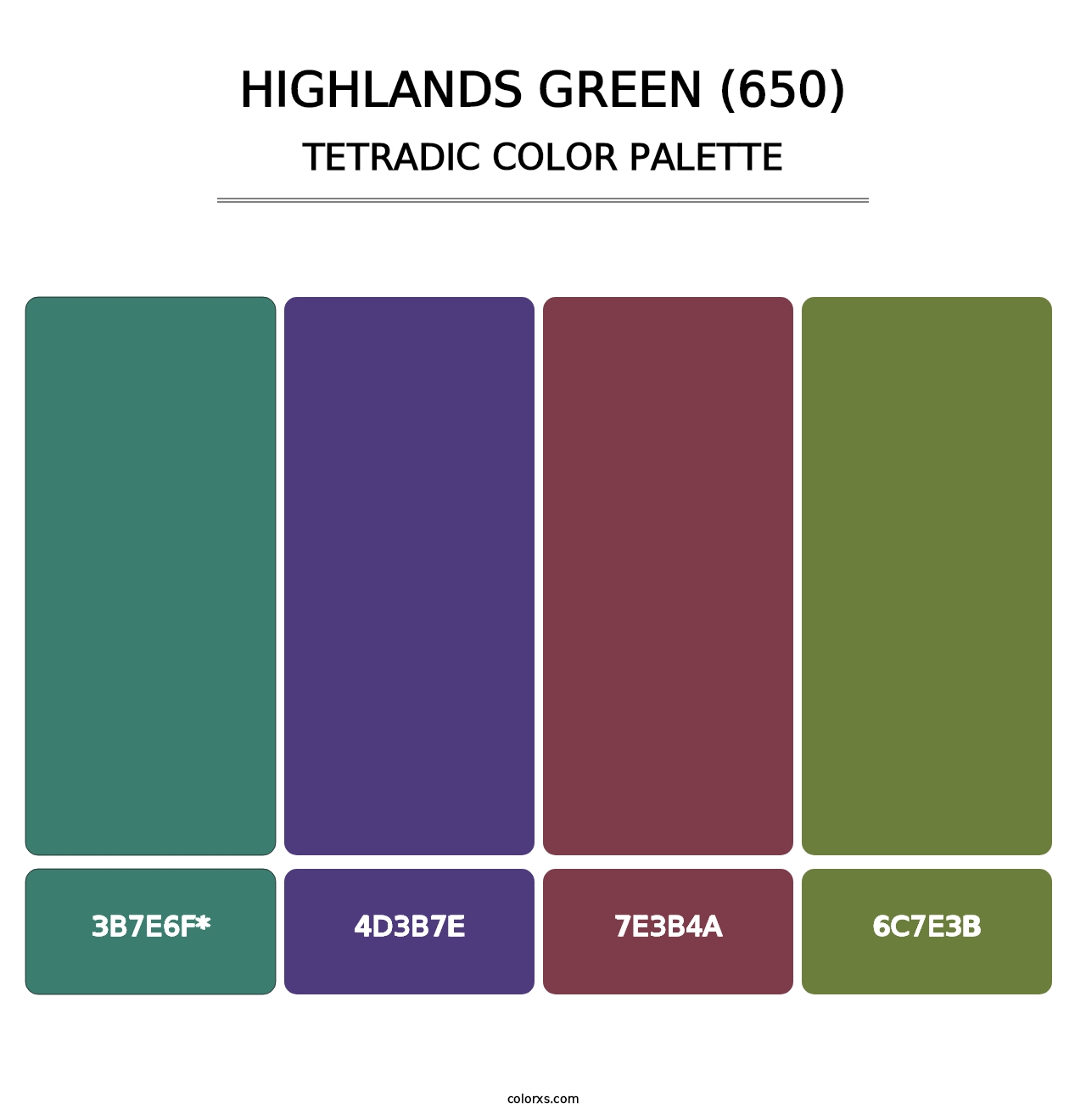 Highlands Green (650) - Tetradic Color Palette